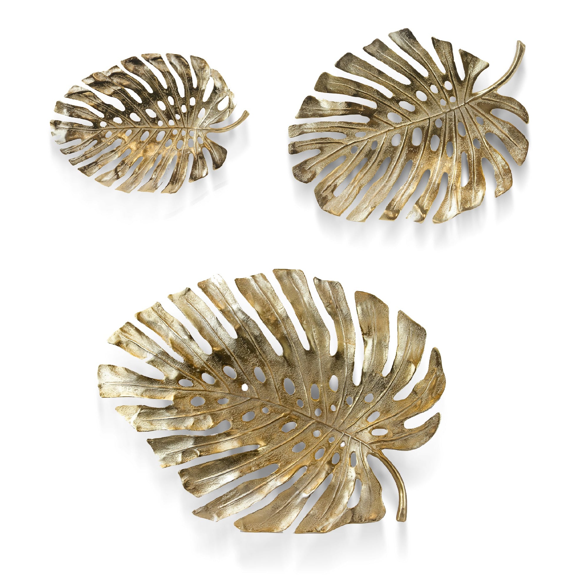 Galore Home Monstera Scultura da Parete Metallo Oro Large