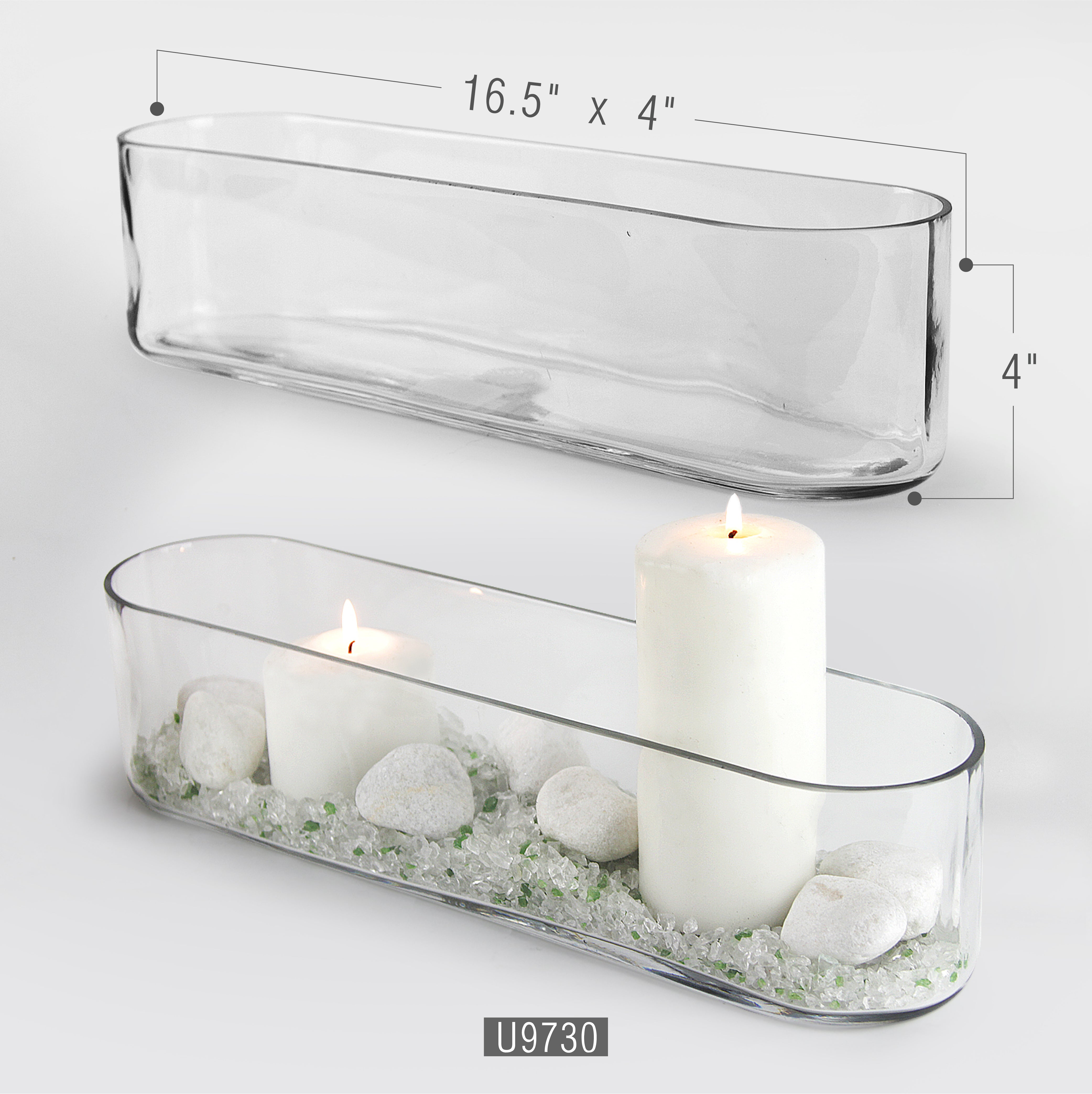 Galore Home vaso ovale vetro centro tavola piccolo