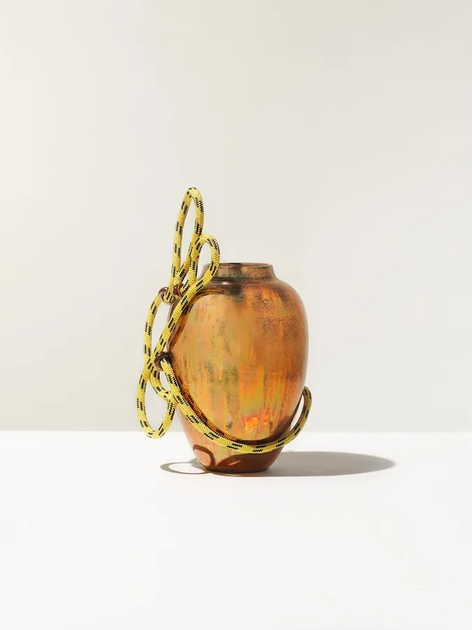 Ceramica Gatti 1928 Anastasio Corda AQ04 vaso giallo nero