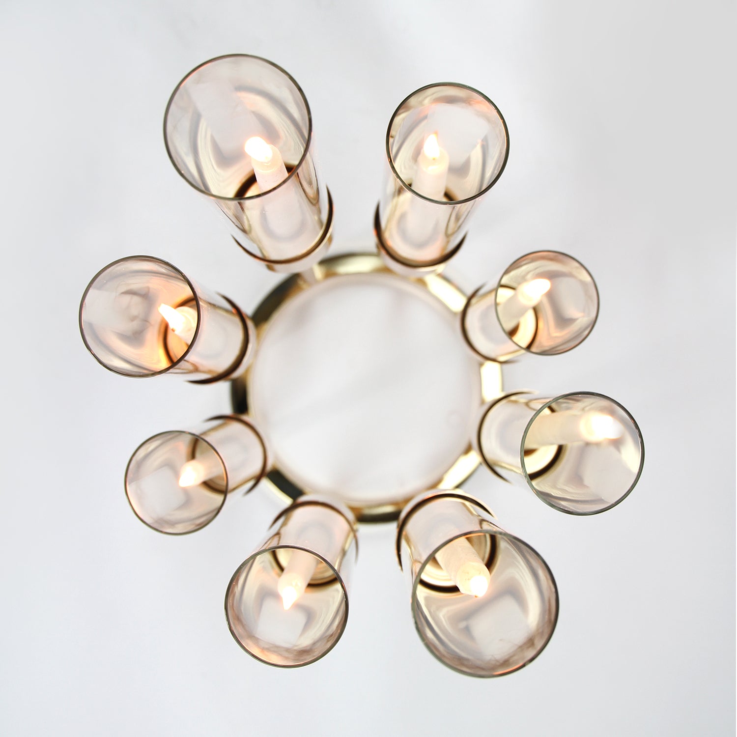Galore Home Aura Octet candelabro oro 8 fiamme con vetri