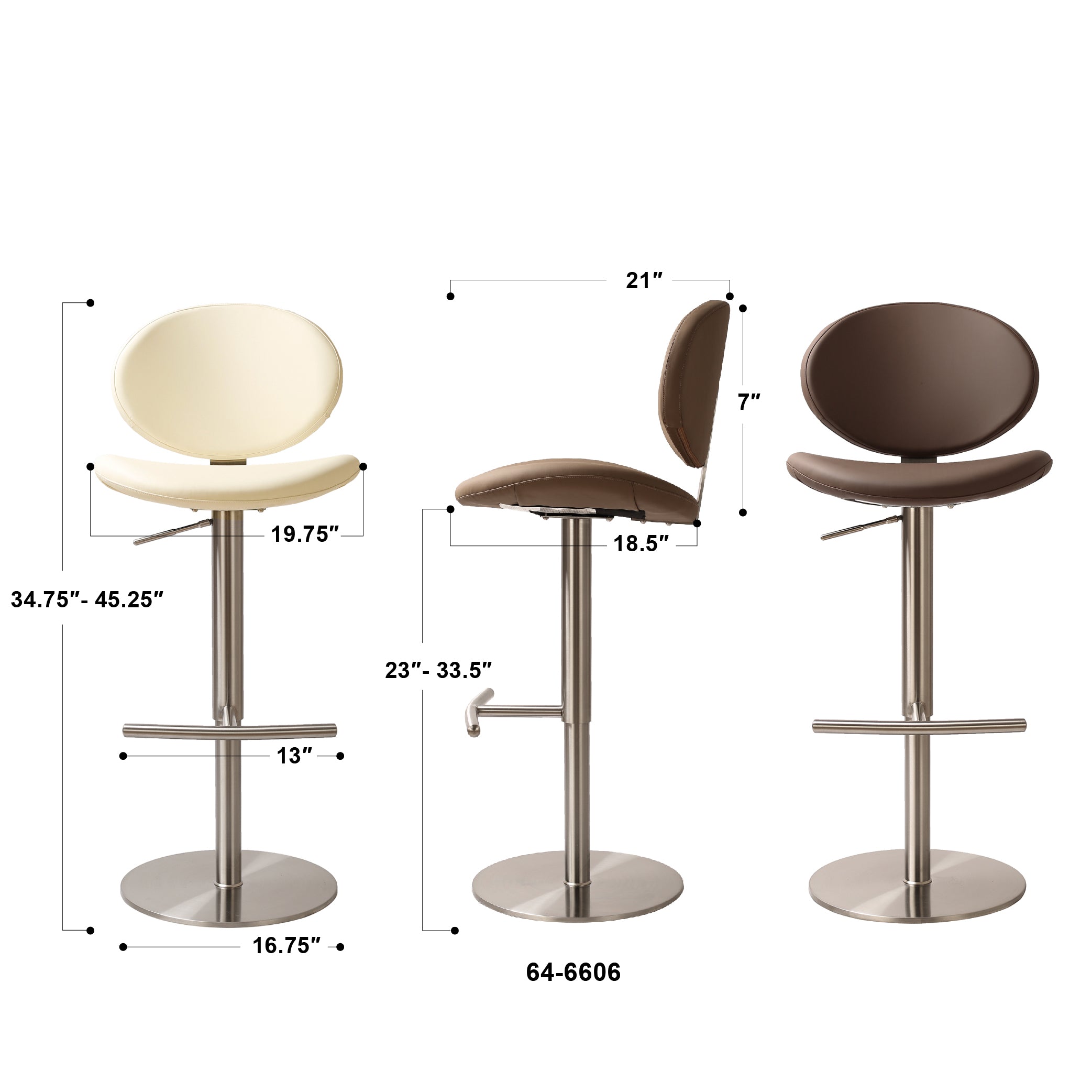 Galore Home Serenity Bar Stool sgabello ecopelle marrone