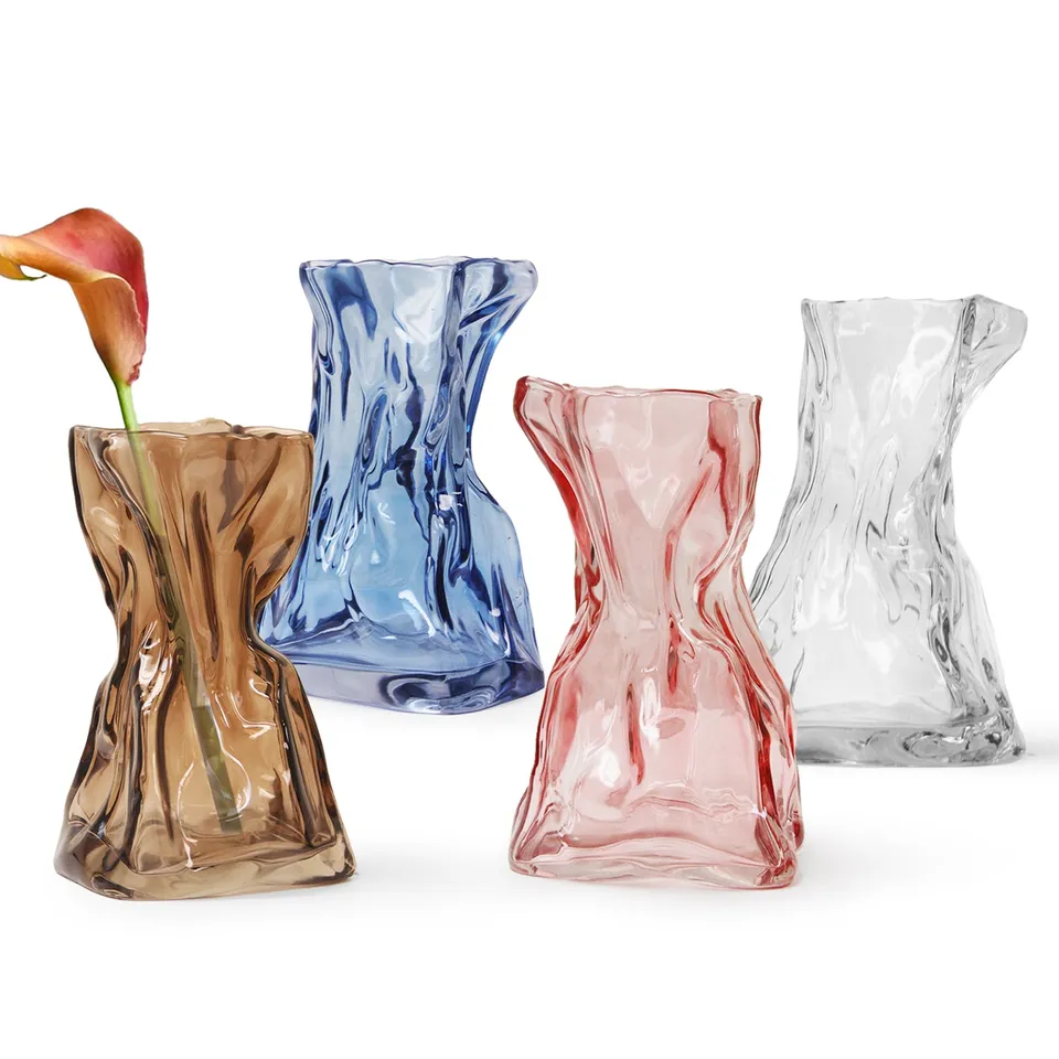 Galore Home Contemporary vaso in vetro trasparente 22 cm
