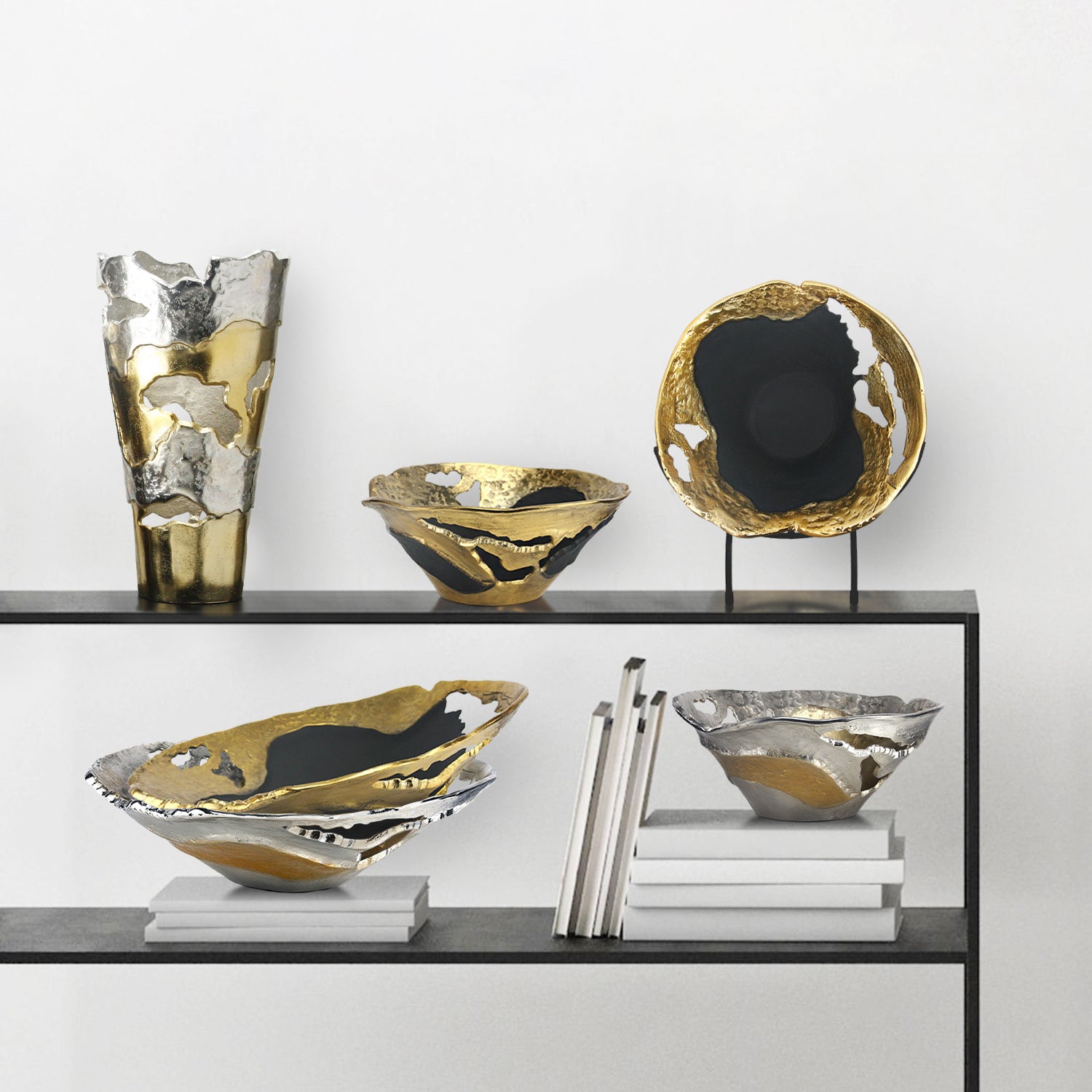 Galore Home Polar vaso alluminio spazzolato bicolore