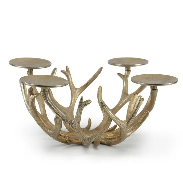 Galore Home Antler candelabro alluminio oro rami intrecciati