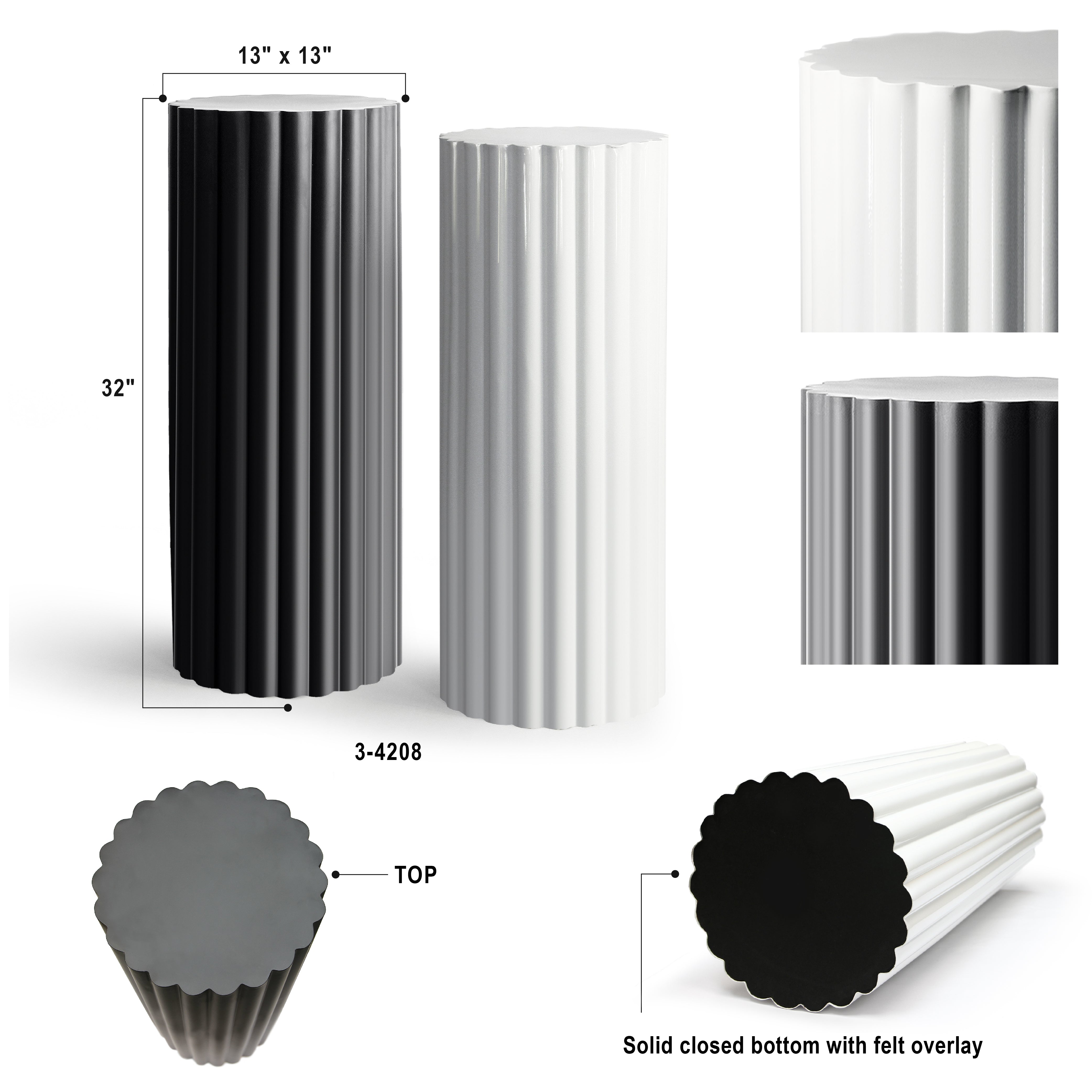 Galore Home Display Column piedistallo metallo Nero Opaco