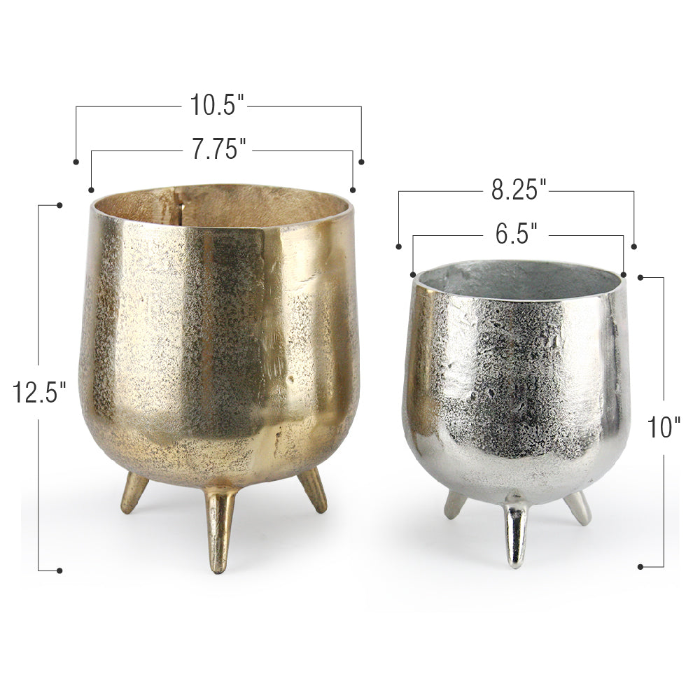 Galore Home Tripod vaso metallo oro treppiede grande