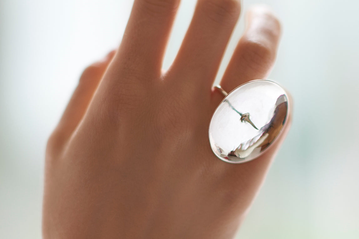 Cyrcus Design Prometeo anello acciaio brunito argentato