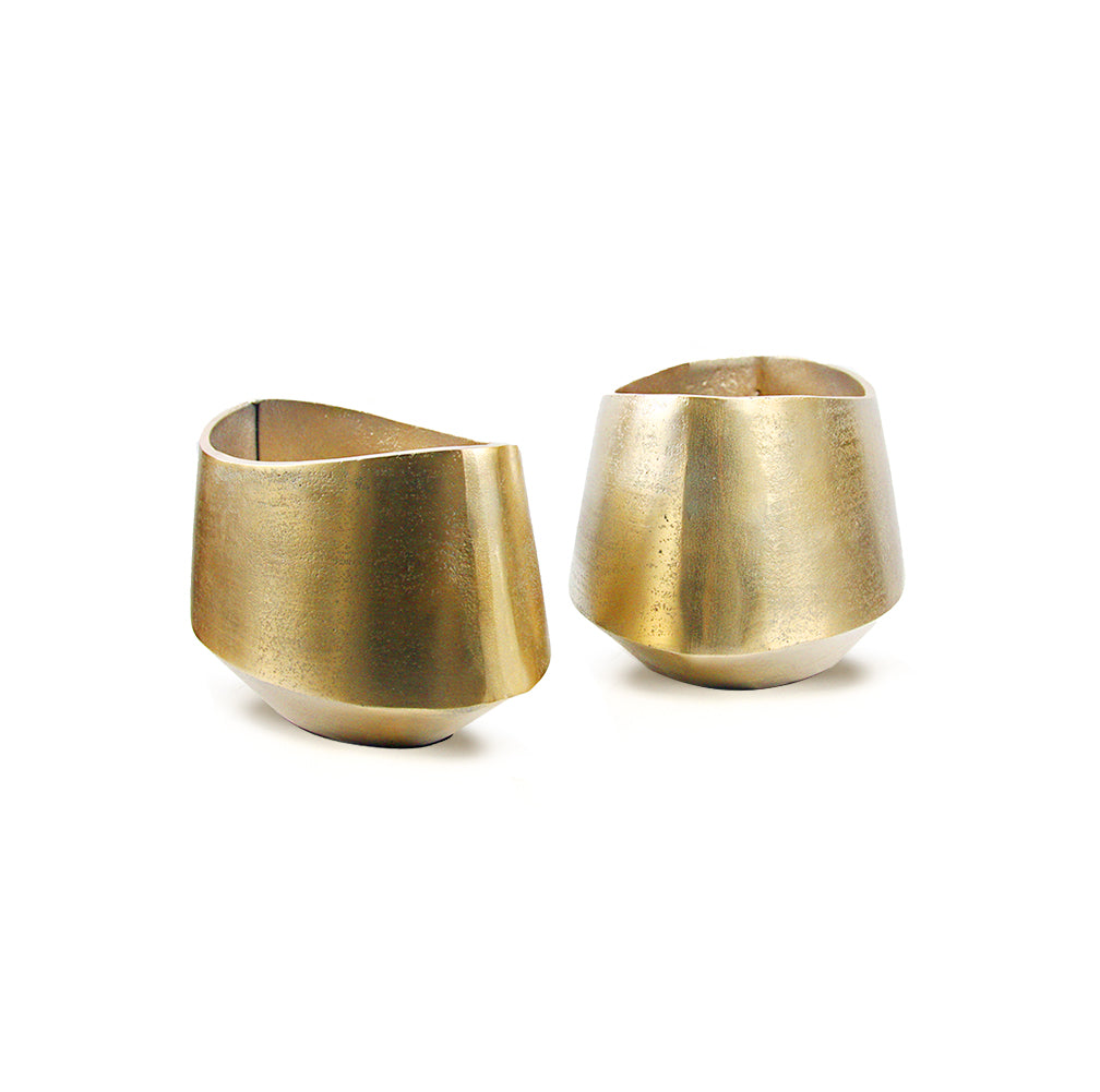 Galore Home Ellipse vaso centrotavola in alluminio oro