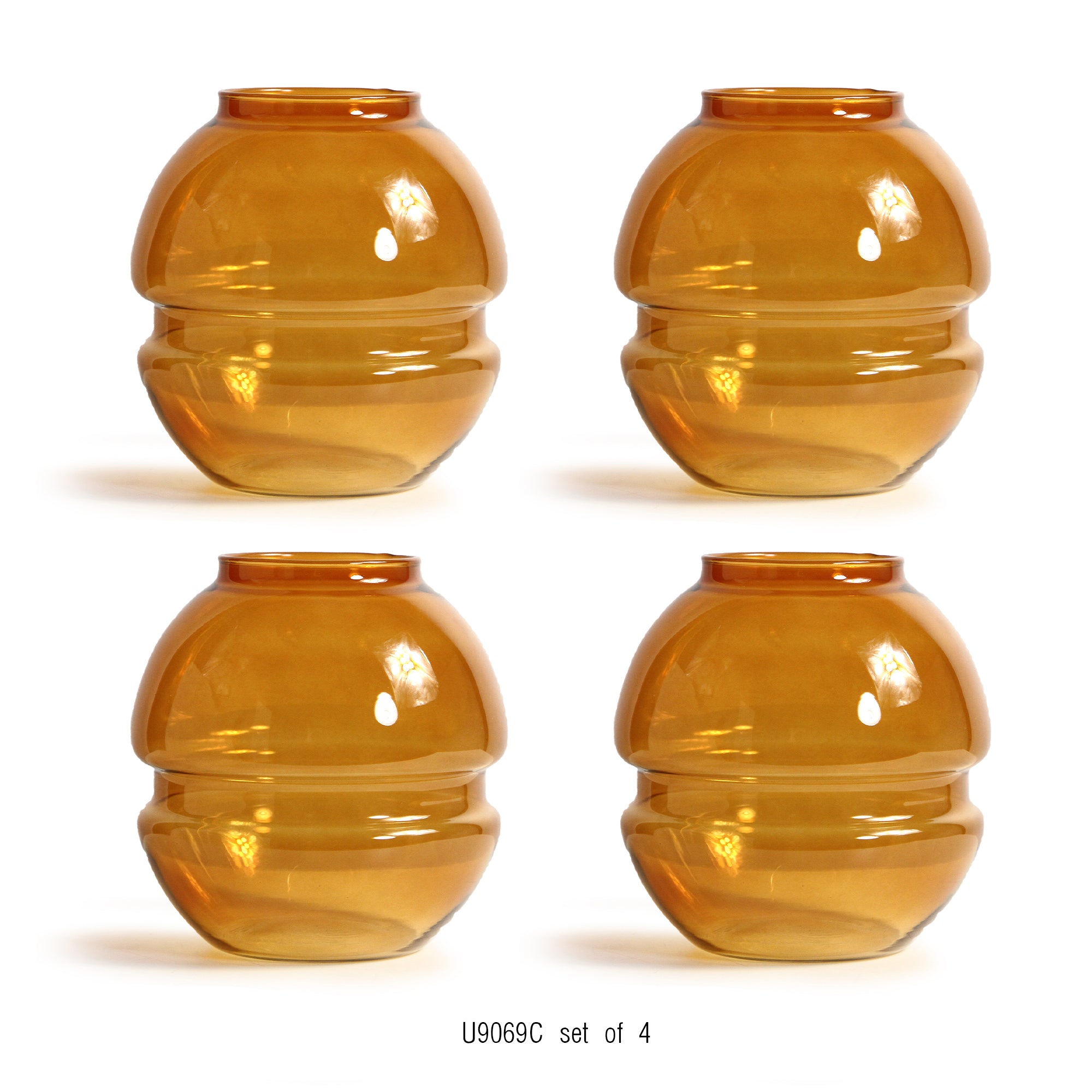 Galore Home Globe U9069 vasi vetro trasparente 4 pezzi