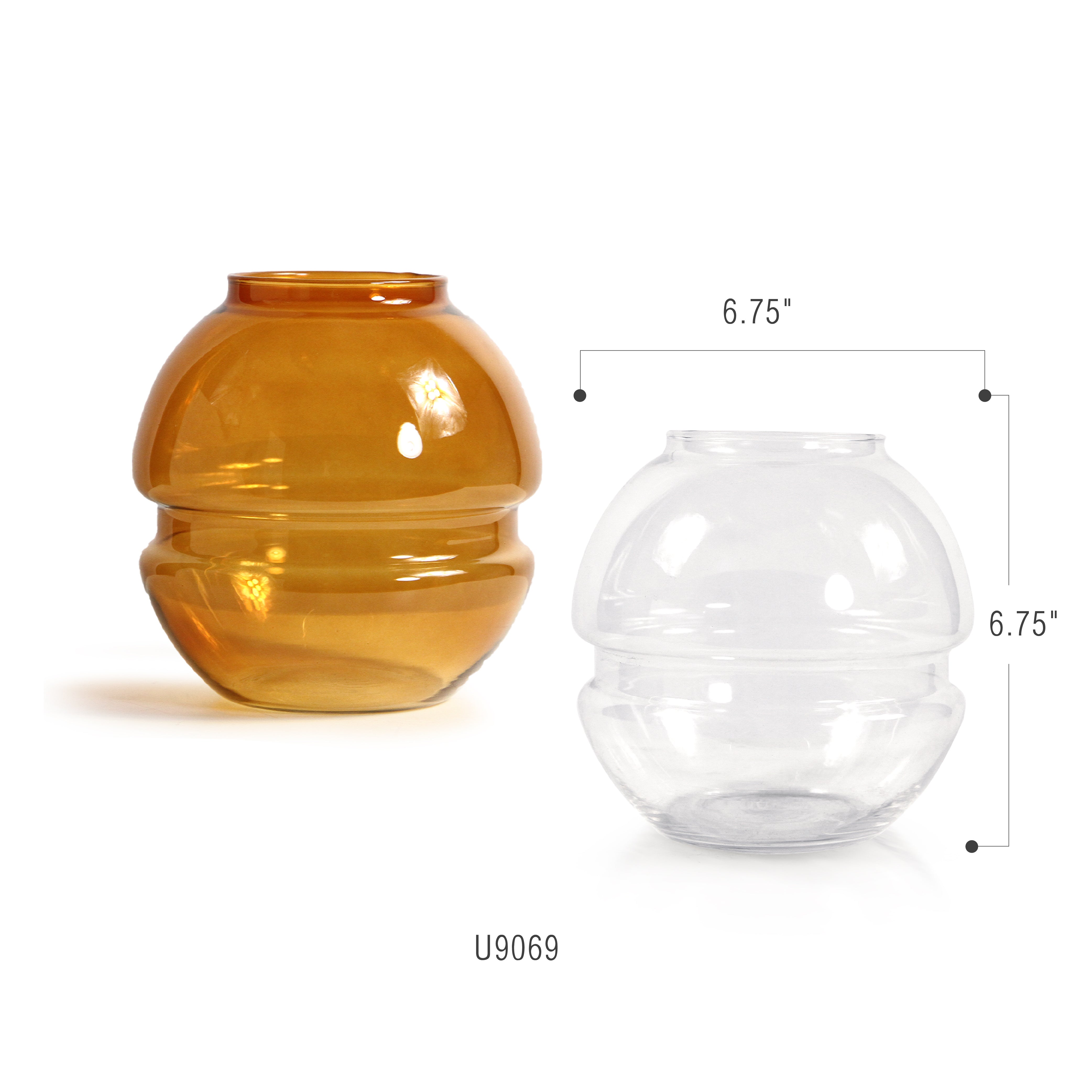 Galore Home Globe U9069 vasi vetro trasparente 4 pezzi