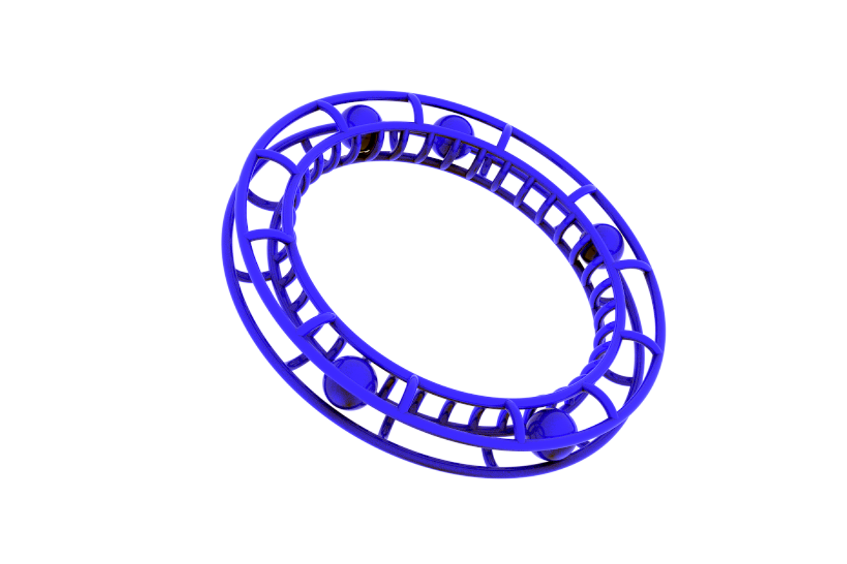 Cyrcus Rollercoaster bracciale nylon nero stampa 3D