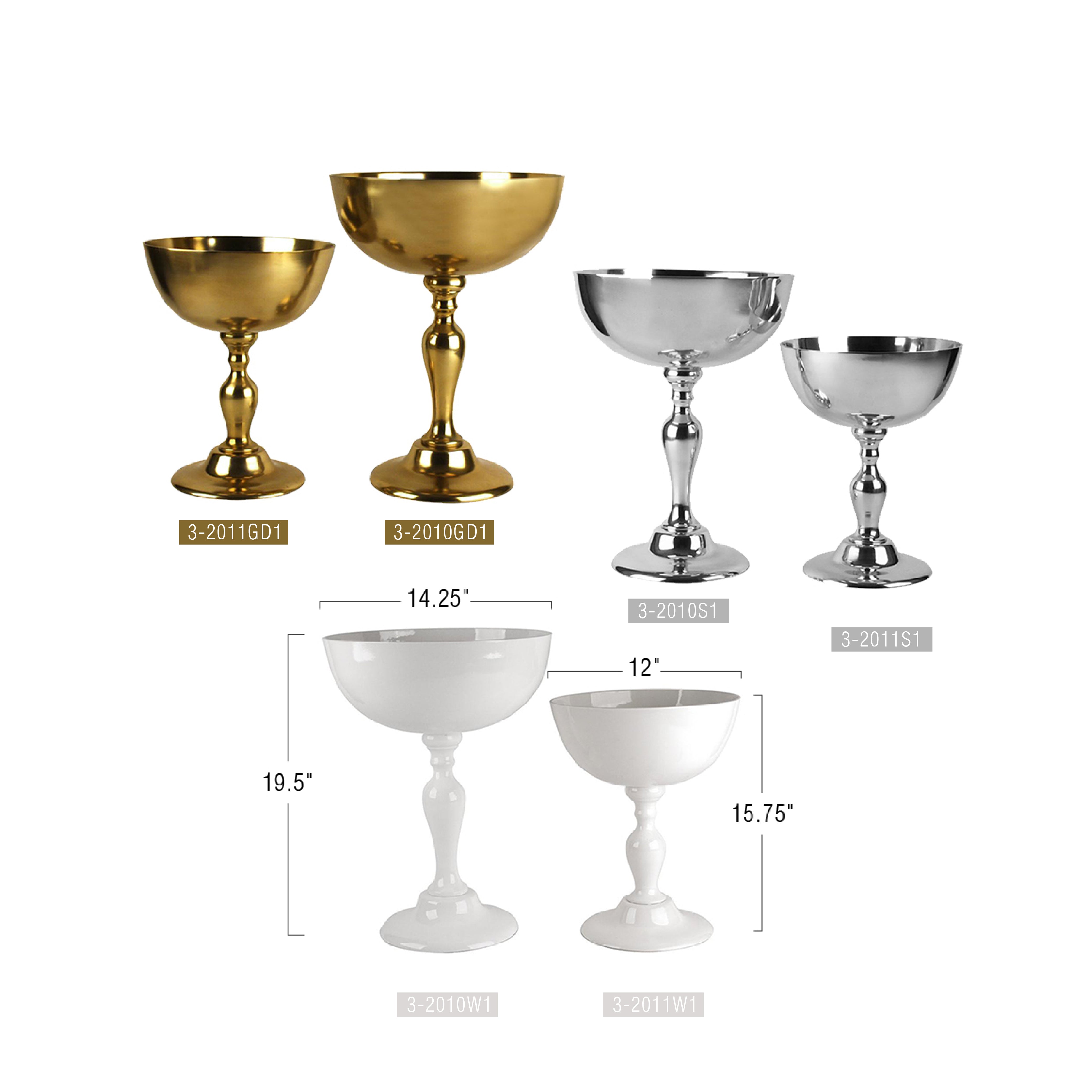 Galore Home Pedestal Bowl coppa oro large in alluminio