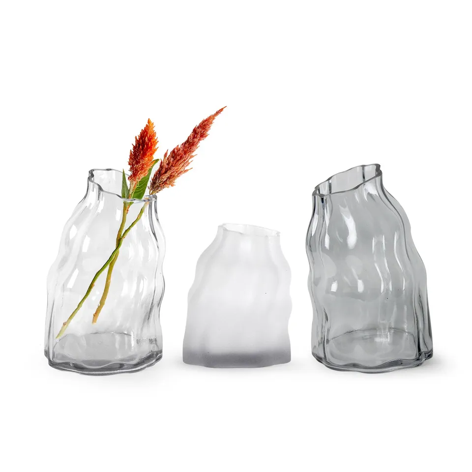 Galore Home Leaning Towered vaso vetro trasparente piccolo