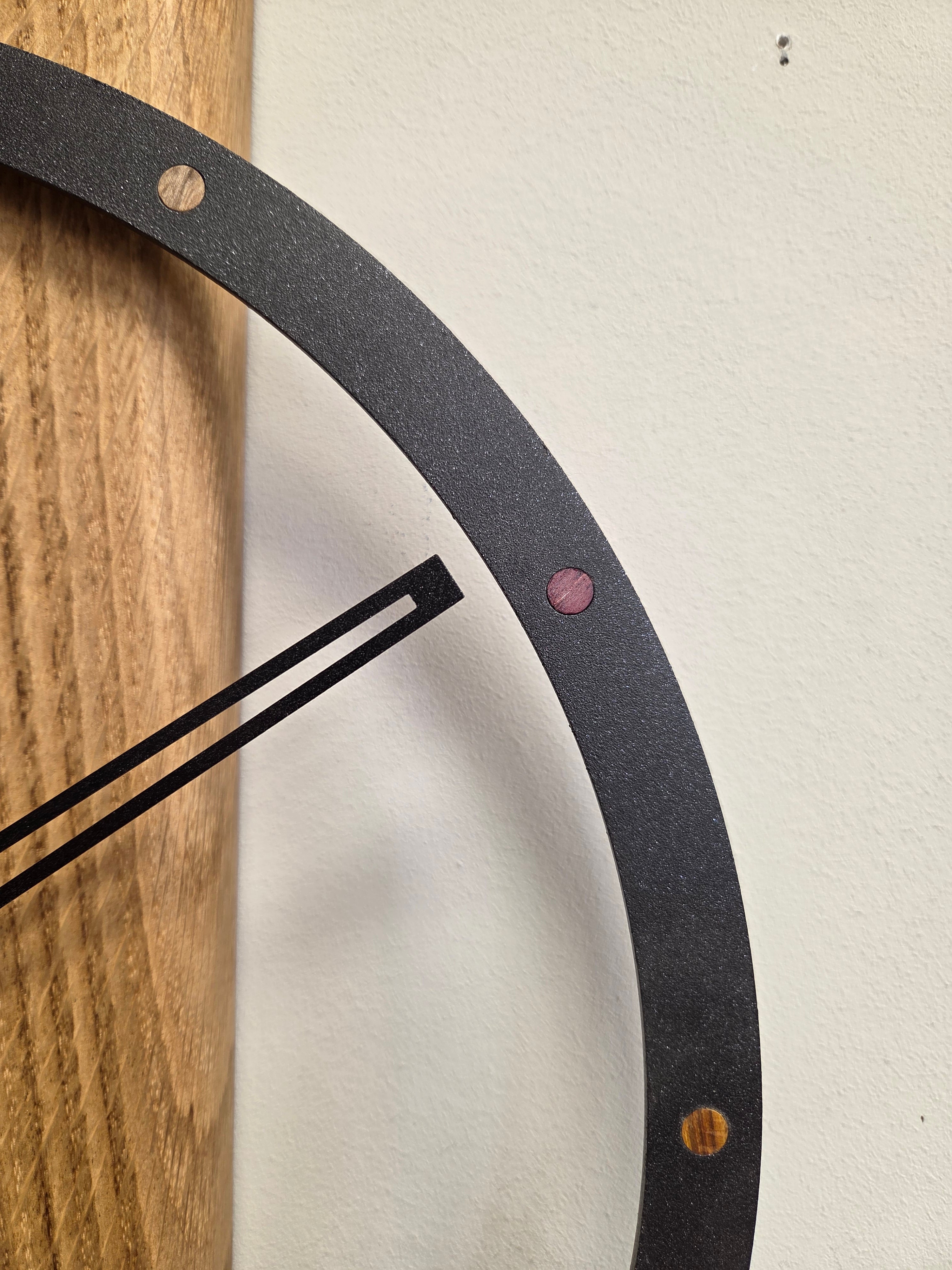 Il nido del picchio orologio muro rovere acciaio 60cm