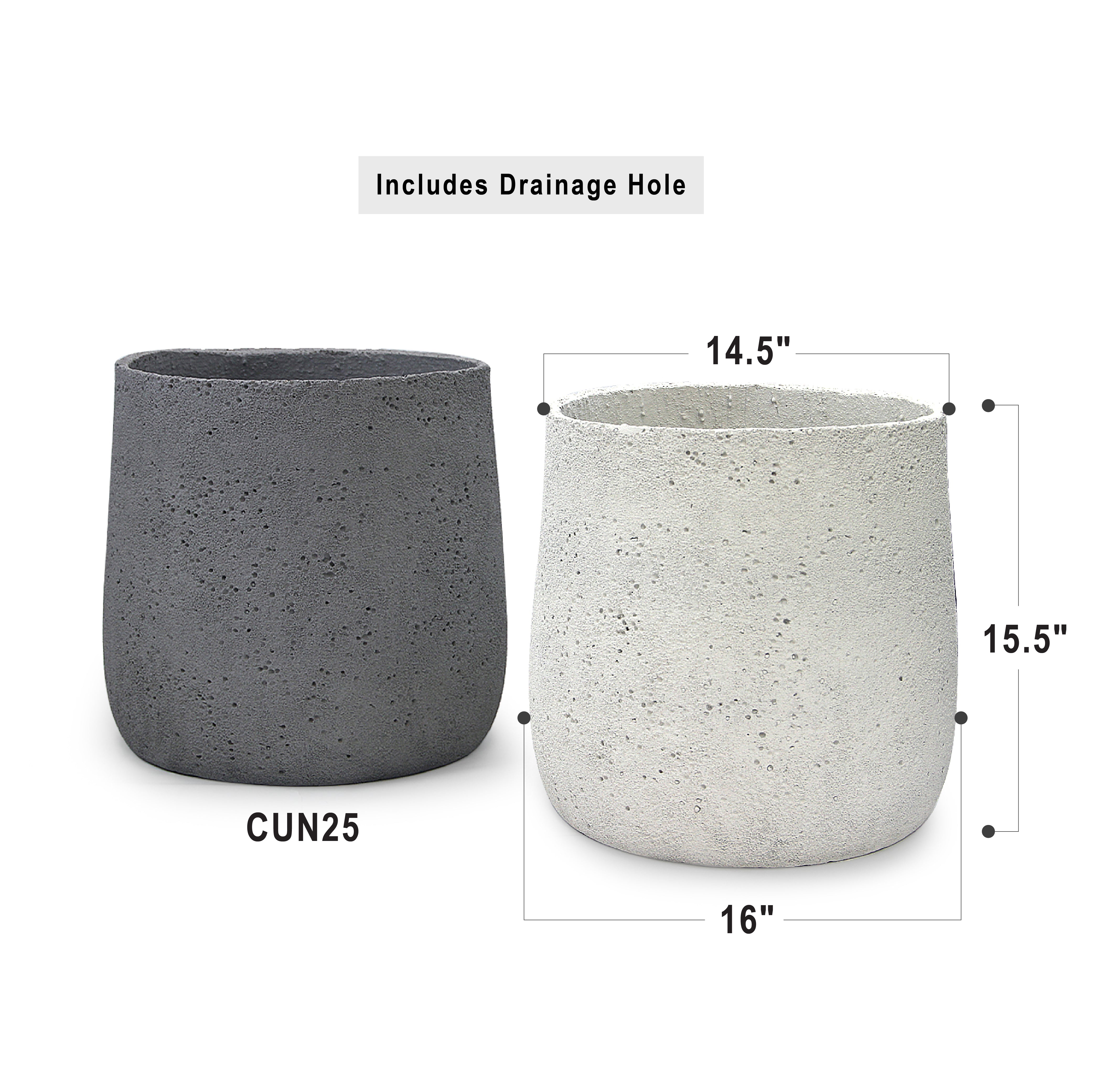 Galore Home Graystone Vaso da Terra Grigio Antigelo