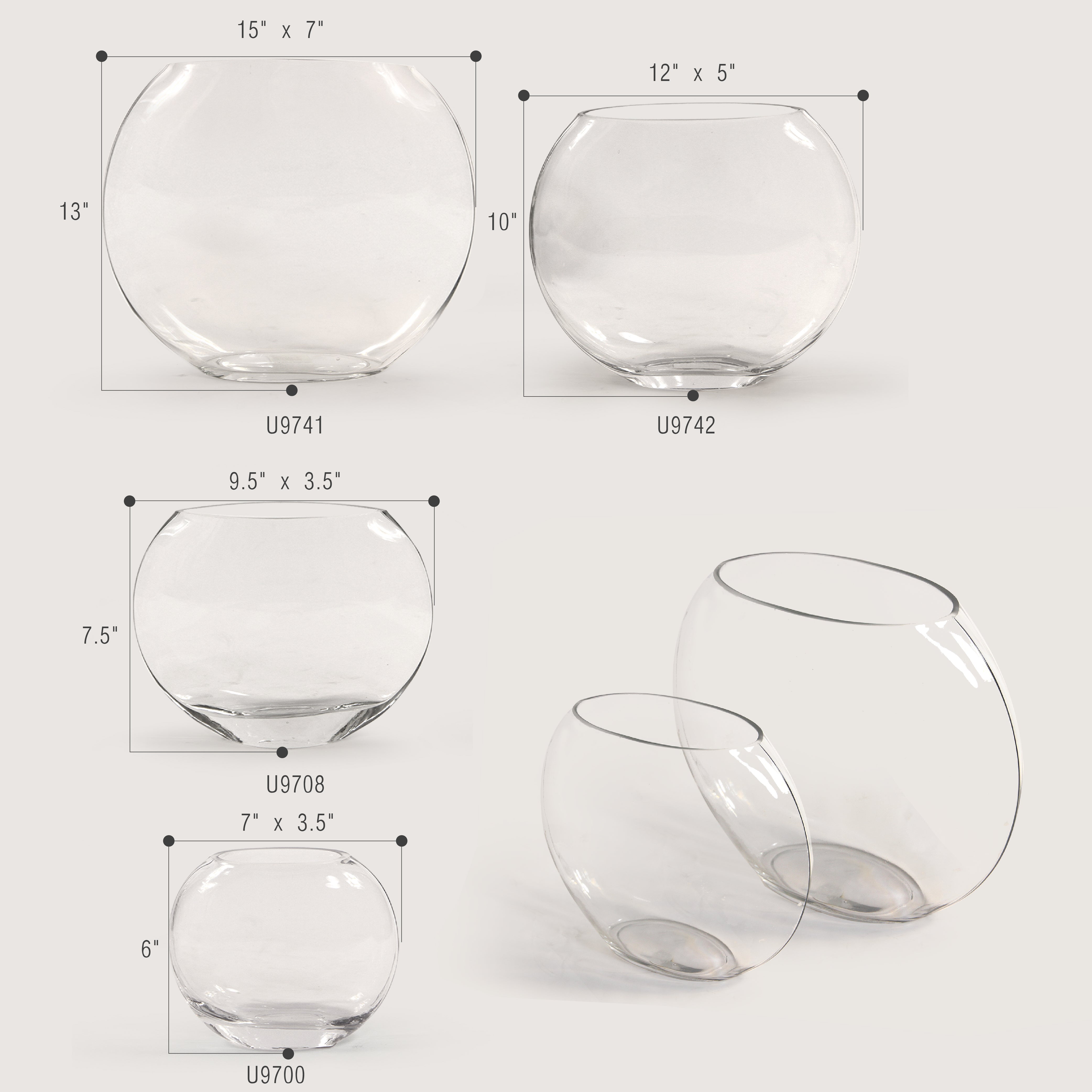 Galore Home Moon U9741 Vaso Vetro X-Large