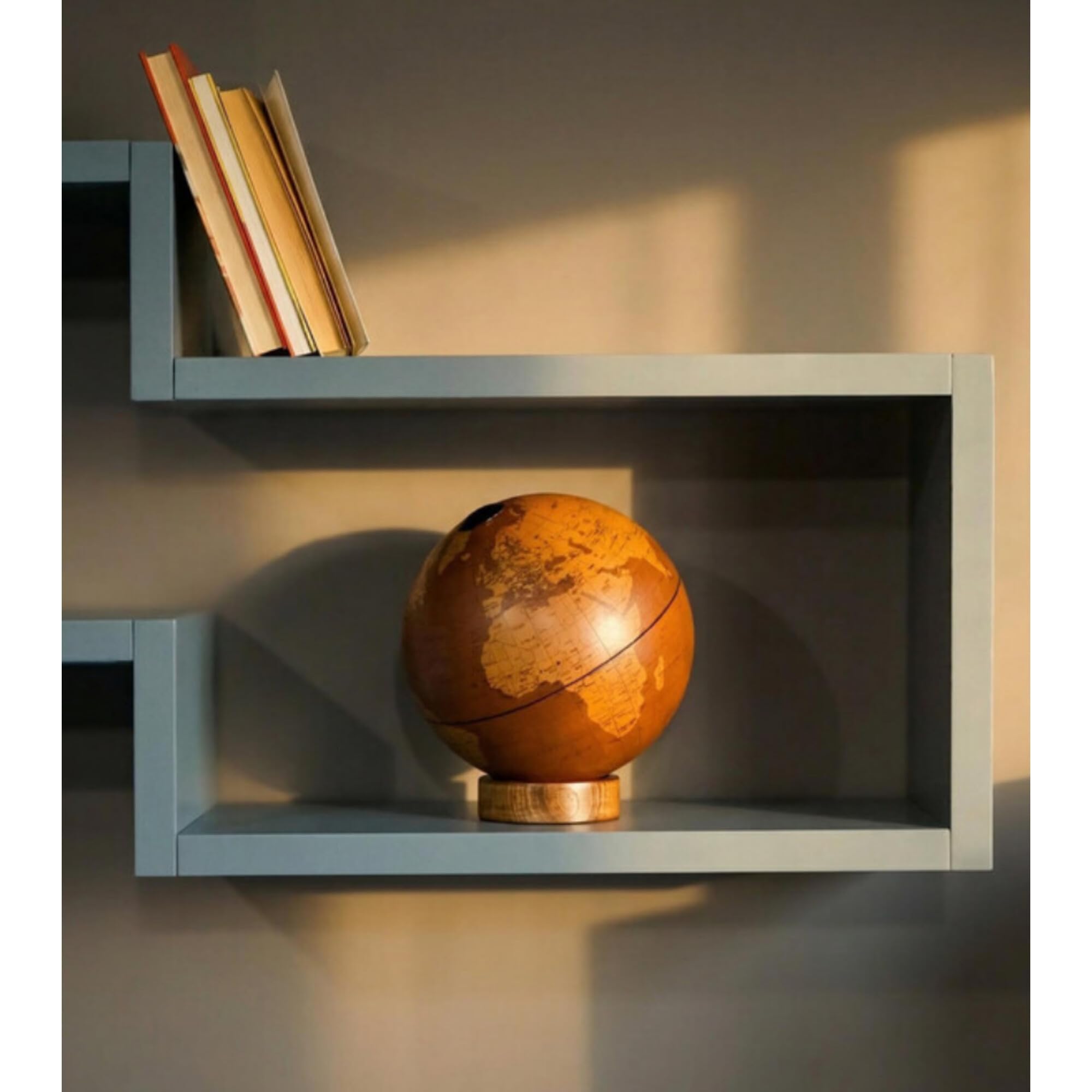 Zoffoli Orbis Tecnocuoio mappamondo tavolo 22 cm marrone