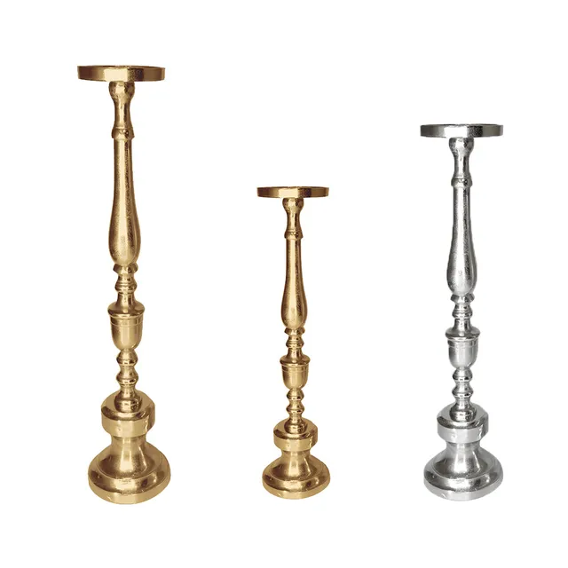 Galore Home Megara 3-2033 portacandele da terra Large oro alluminio