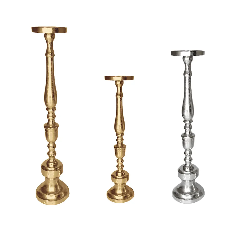 Galore Home Megara 3-2033 portacandele da terra Large oro alluminio