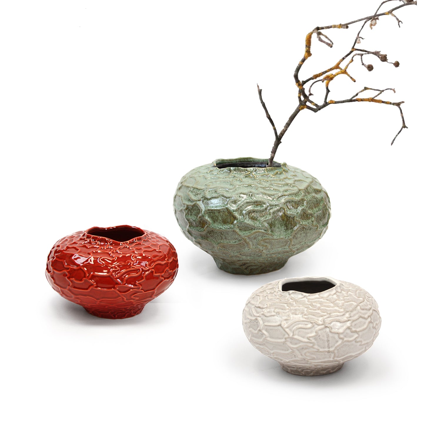 Galore Home Ovalo CCV57 vaso ceramica verde grande