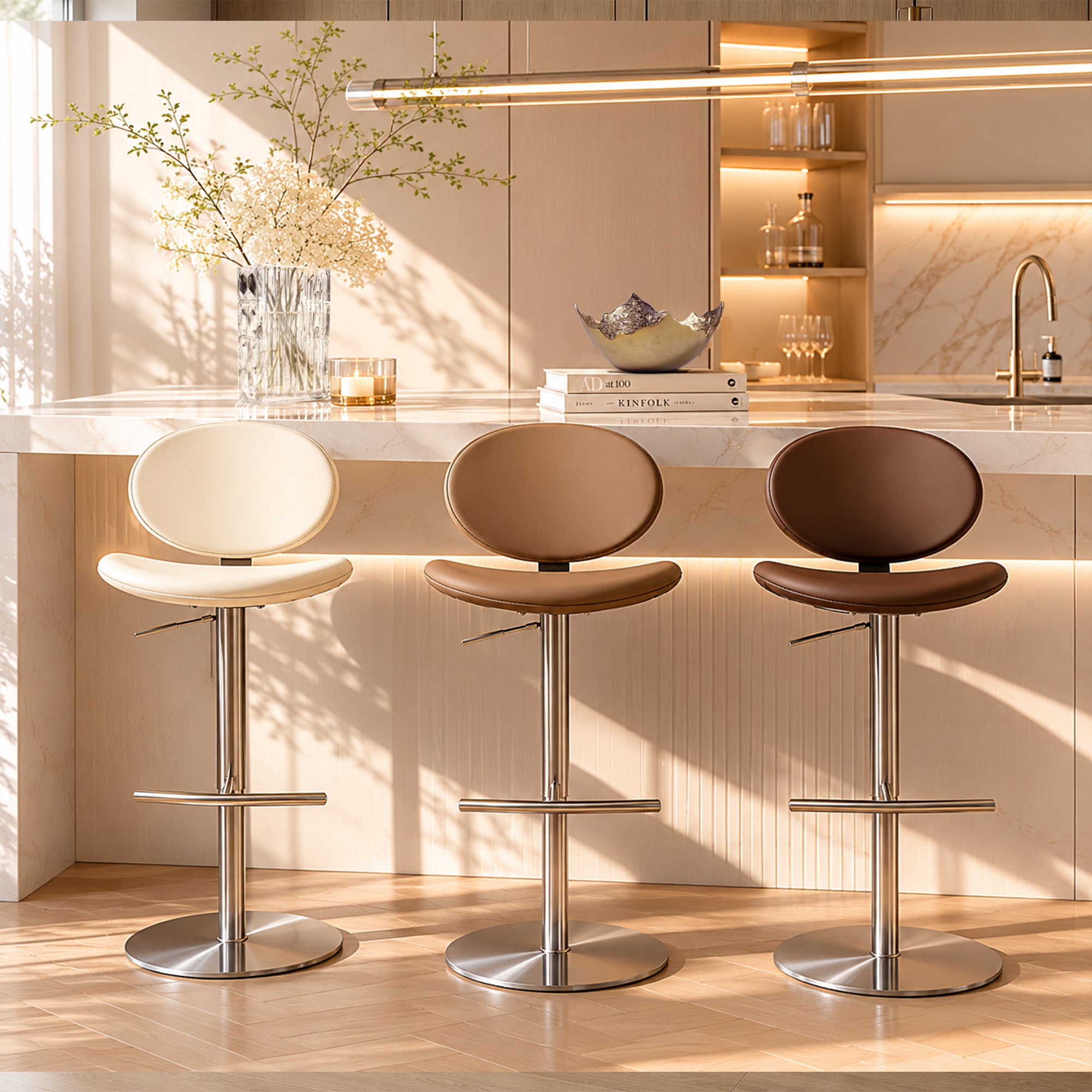 Galore Home Serenity Bar Stool sgabello ecopelle marrone