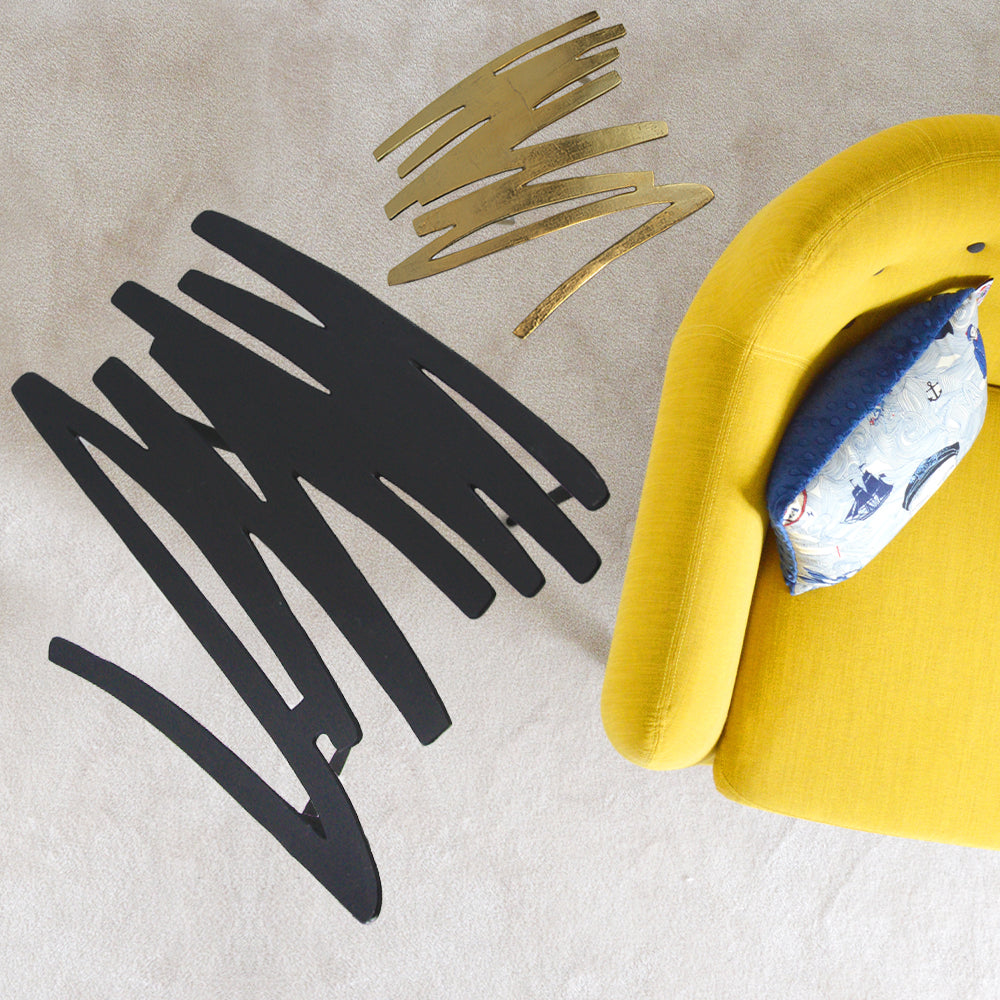 Galore Home Graffiti tavolino alluminio oro Small 36 cm