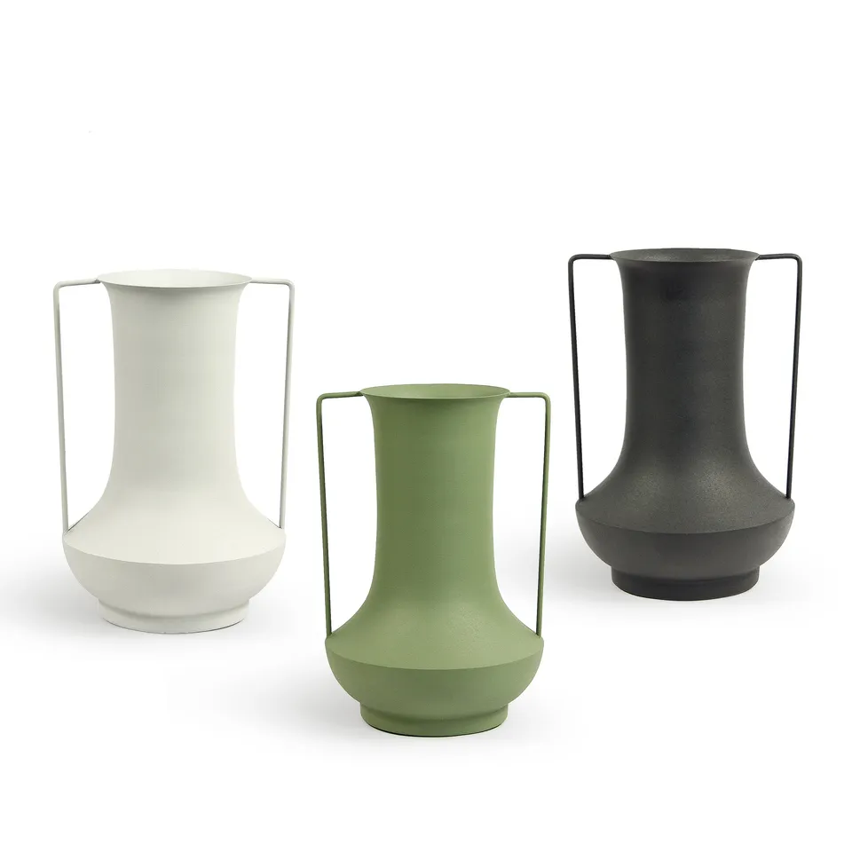 Galore Home Duo Handle Vaso Metallo Nero Opaco 40 cm