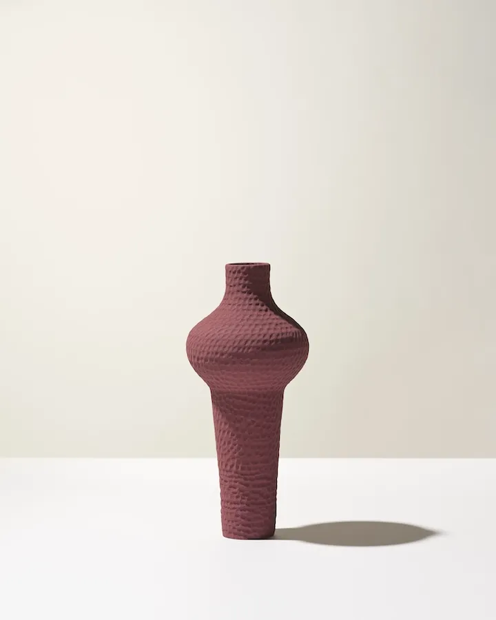 Ceramica Gatti 1928 Battuti Theta CB101 vaso bordeaux