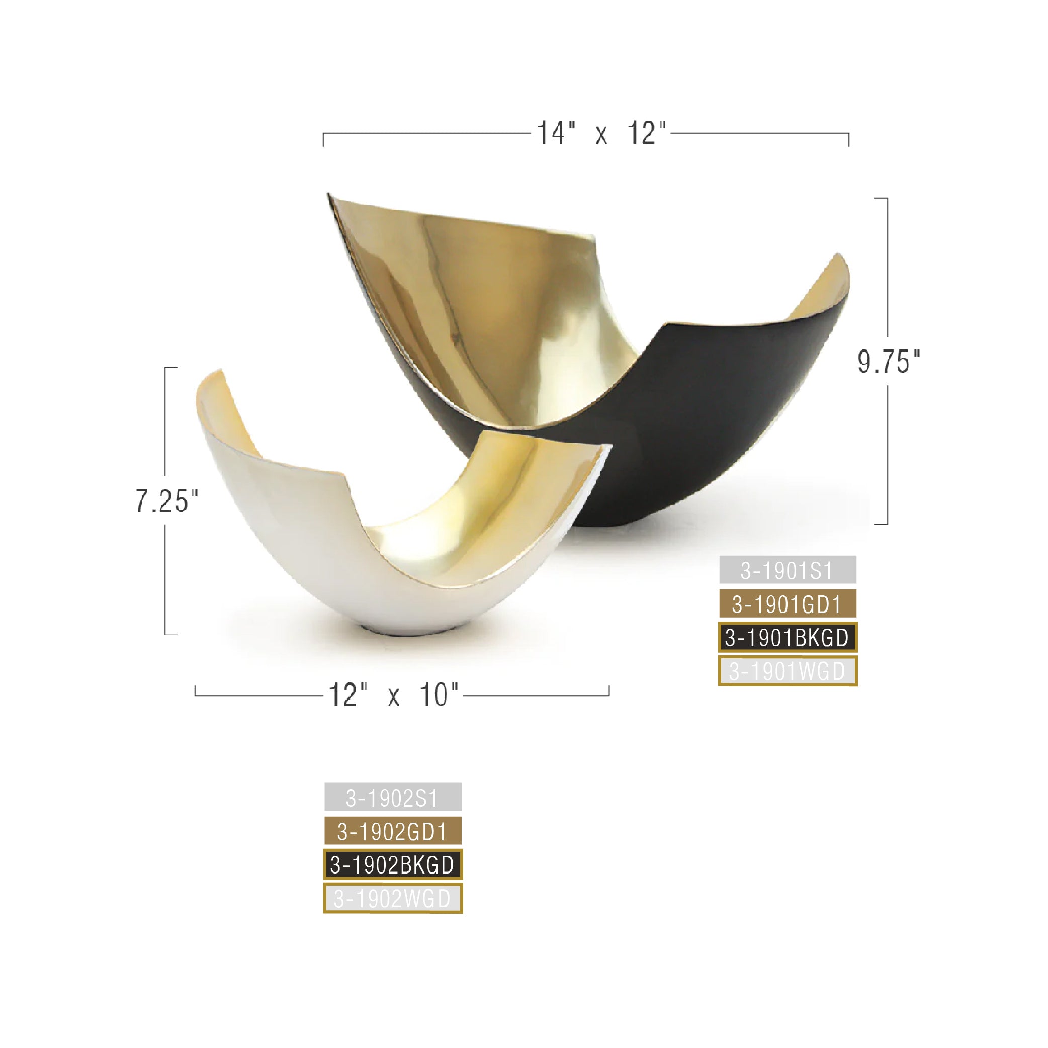 Galore Home Metal Curve vaso alluminio lucidato