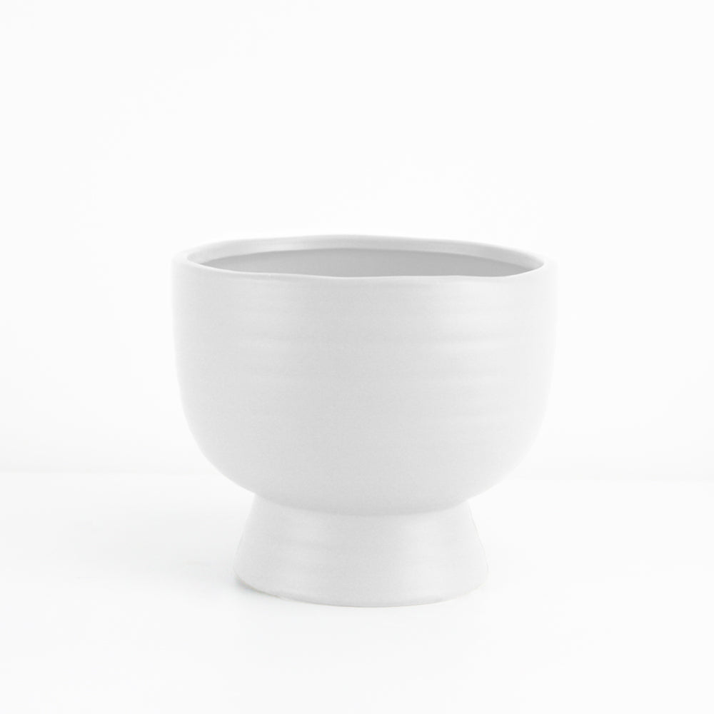 Galore Home Mid Century Short Vaso Ceramica Small Bianco Satinato