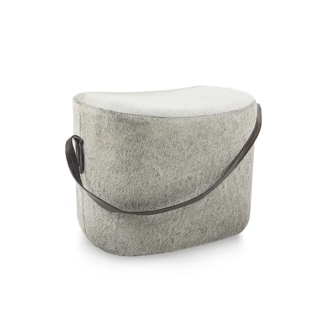Galore Home Heather pouf pelle grigia pelo 38cm