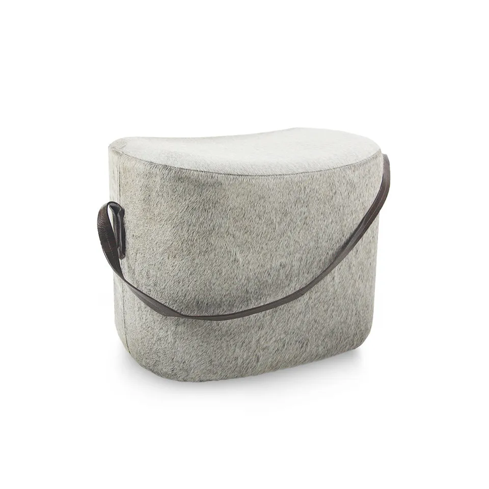 Galore Home Heather pouf pelle grigia pelo 38cm