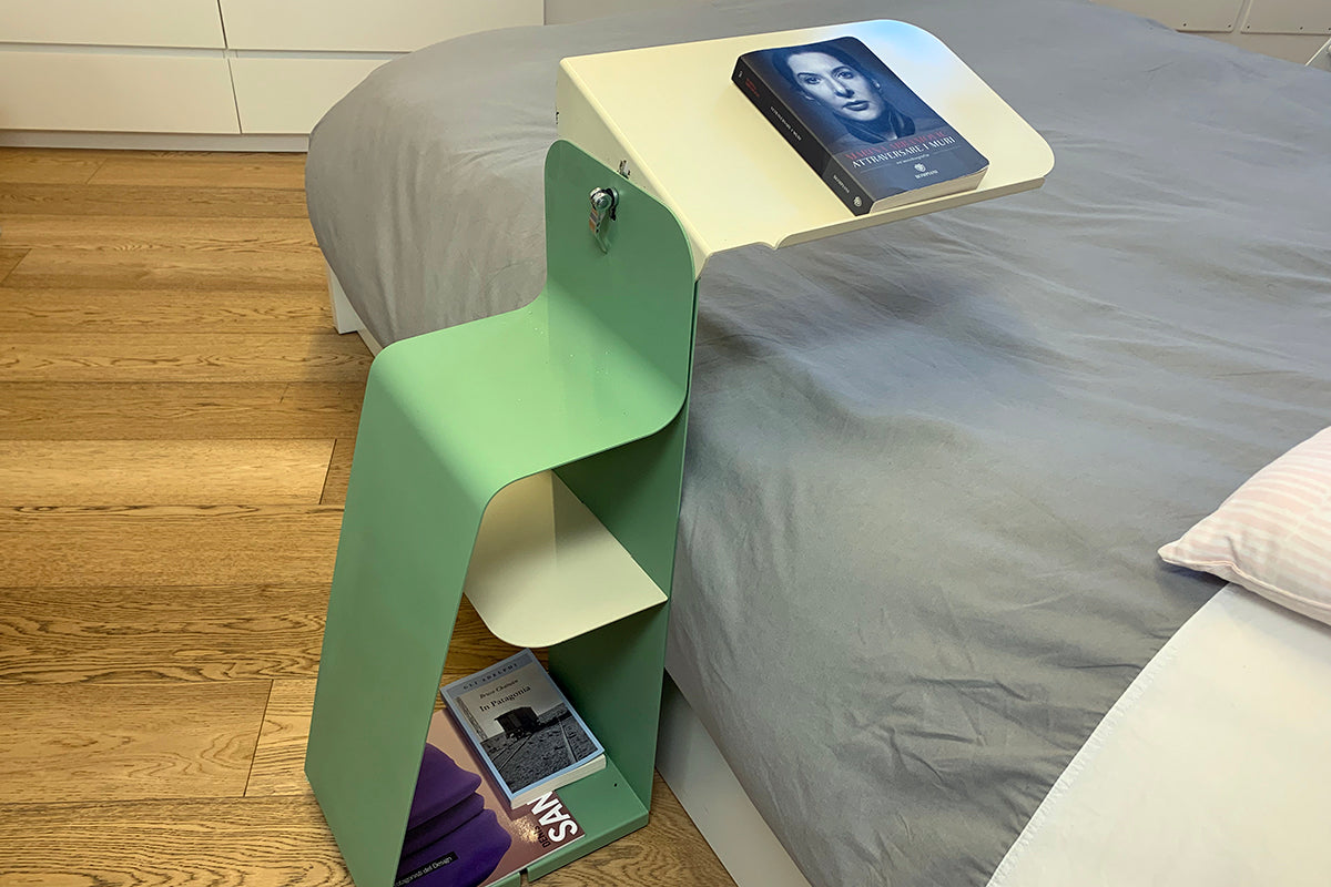 Cyrcus Design Servoletto comodino beige verde acciaio