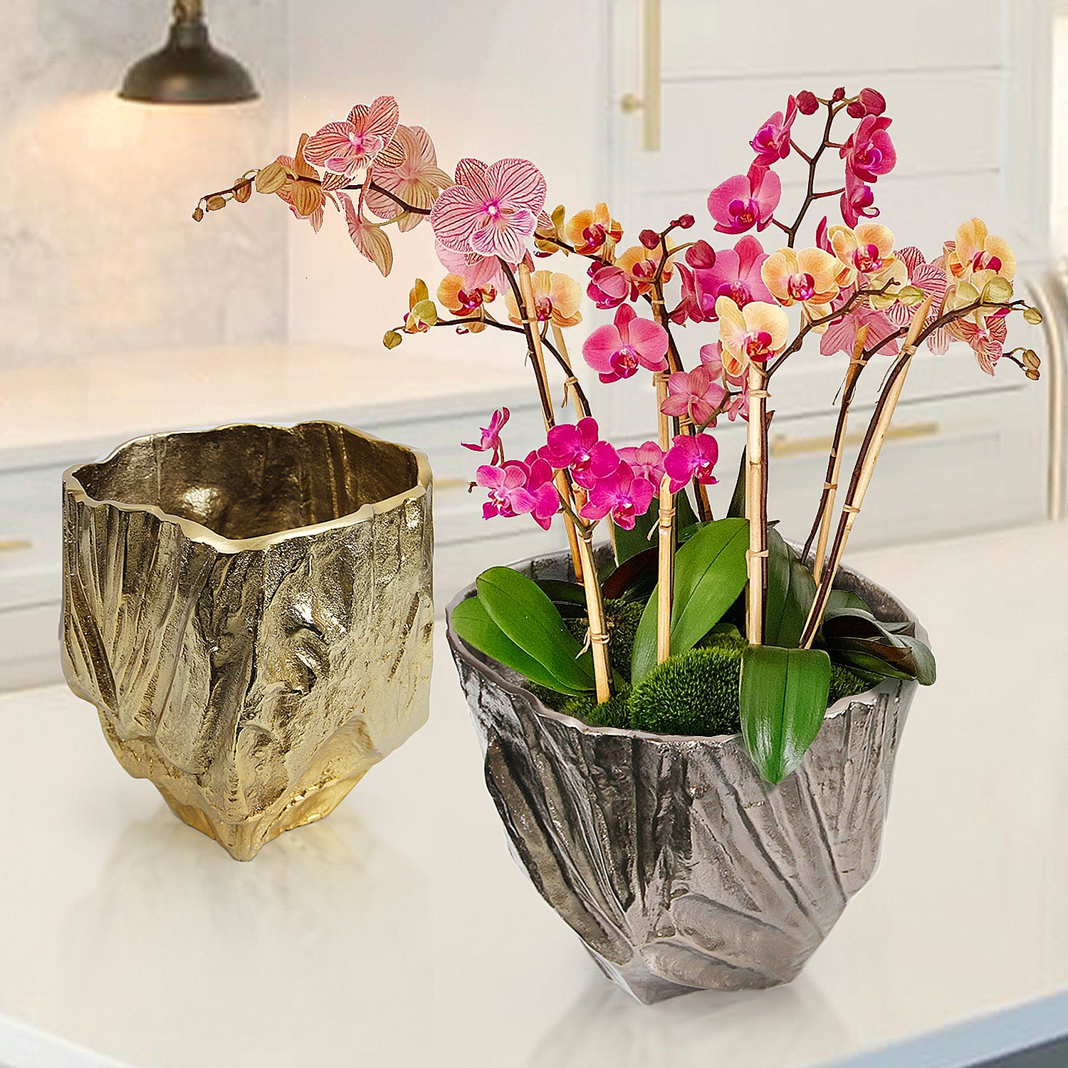 Galore Home Golden Flare vaso alluminio oro grande