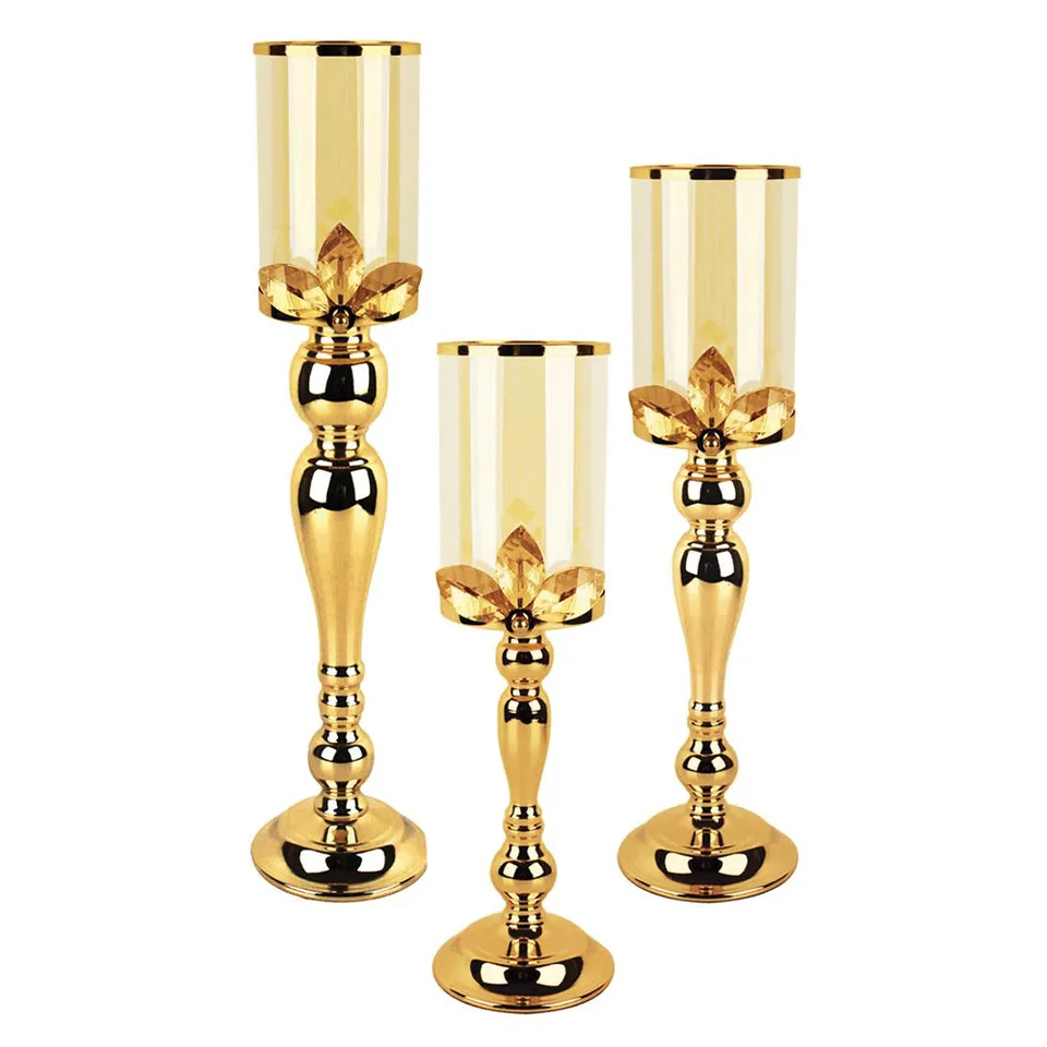 Galore Home Crystal Pillar portacandele oro piccolo in cristallo