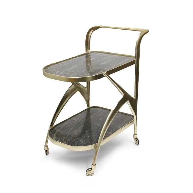 Galore Home Midnight Pour carrello bar marmo nero