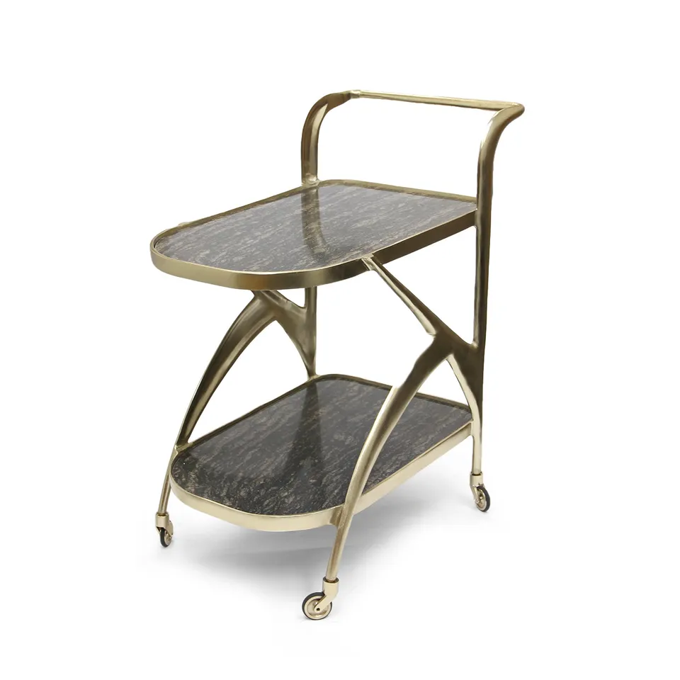 Galore Home Midnight Pour carrello bar marmo nero