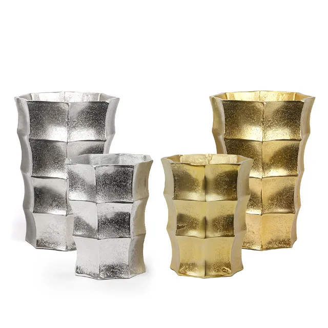 Galore Home Tower vaso metallo 19 cm argento piccolo
