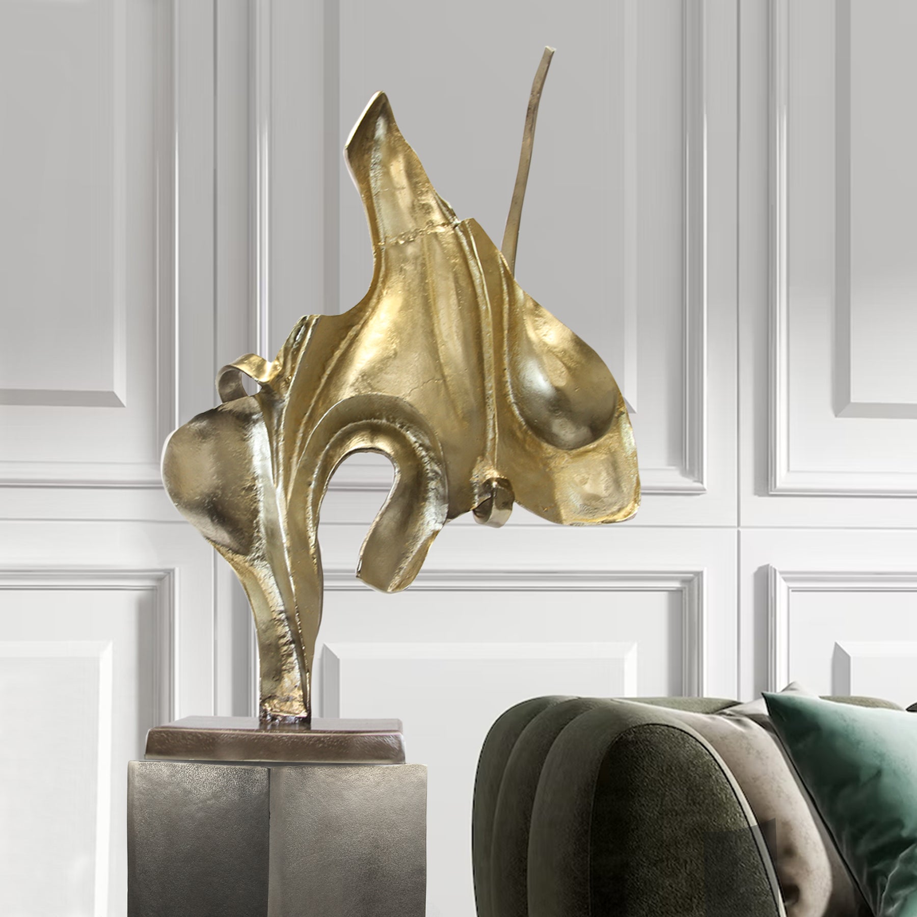 Galore Home Grand Abstract scultura testa cavallo alluminio