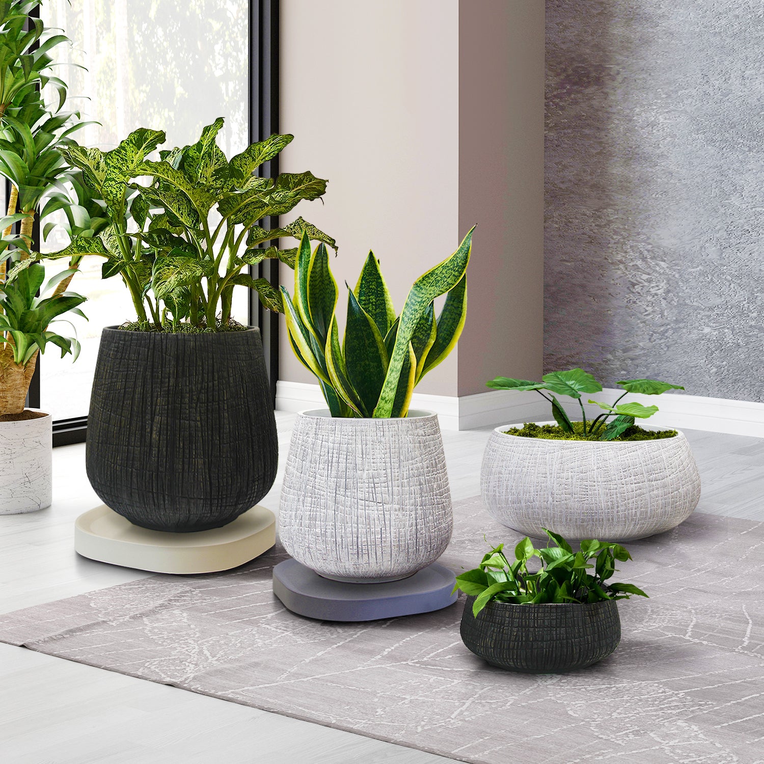 Galore Home Modern vaso resina nero F2809