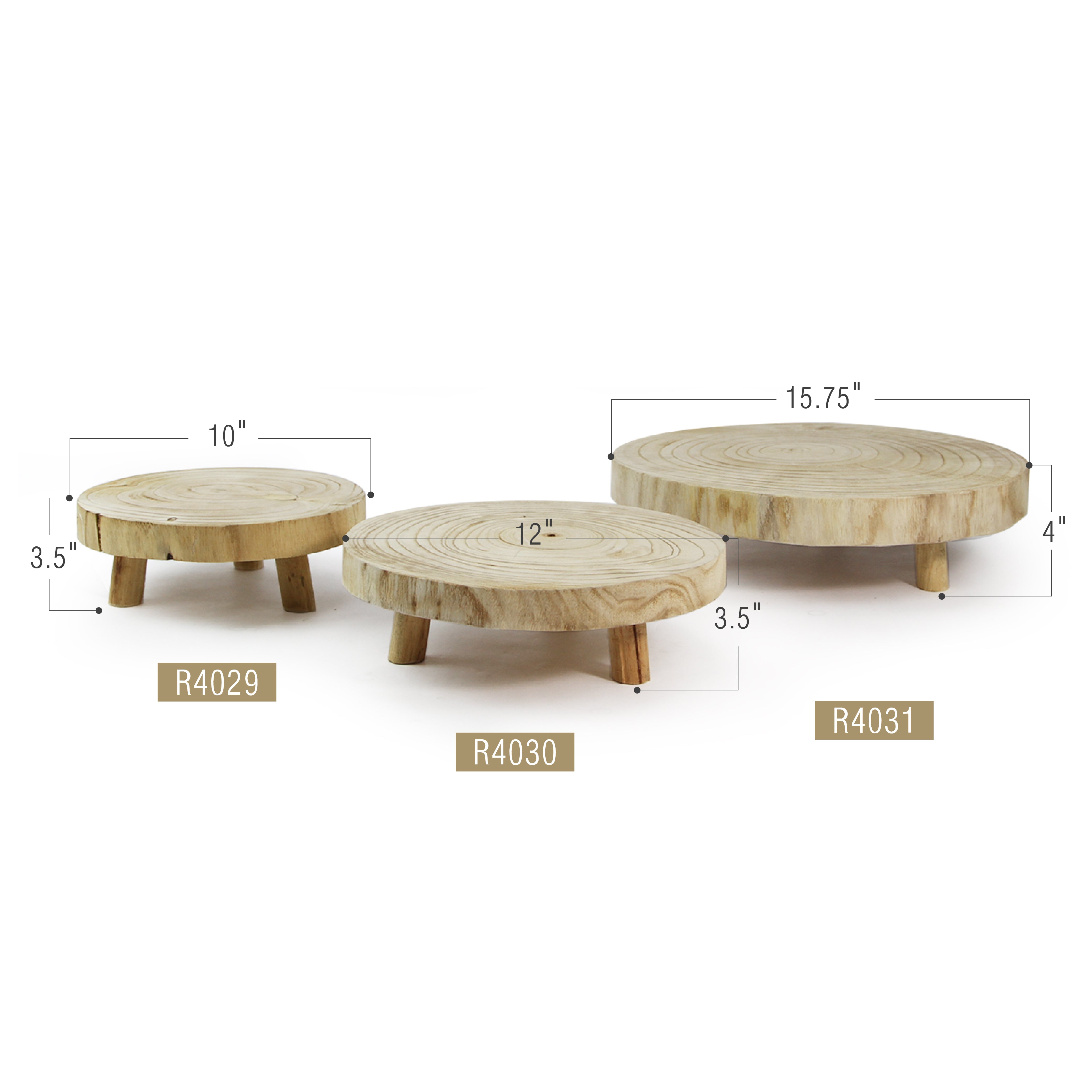 Galore Home Trinity R4029 alzata legno naturale 25 cm