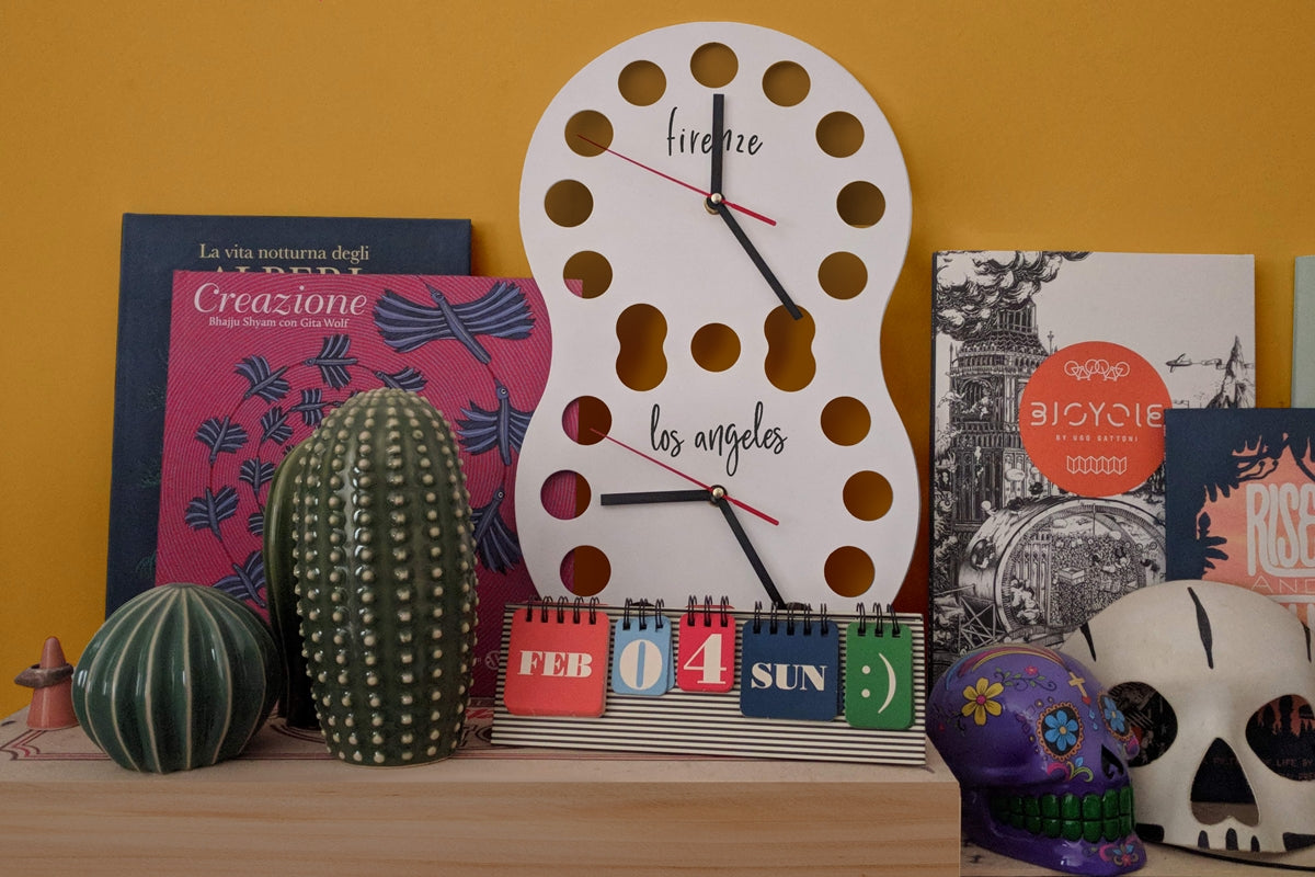 Cyrcus Design Jetlag orologio parete doppio fuso acciaio