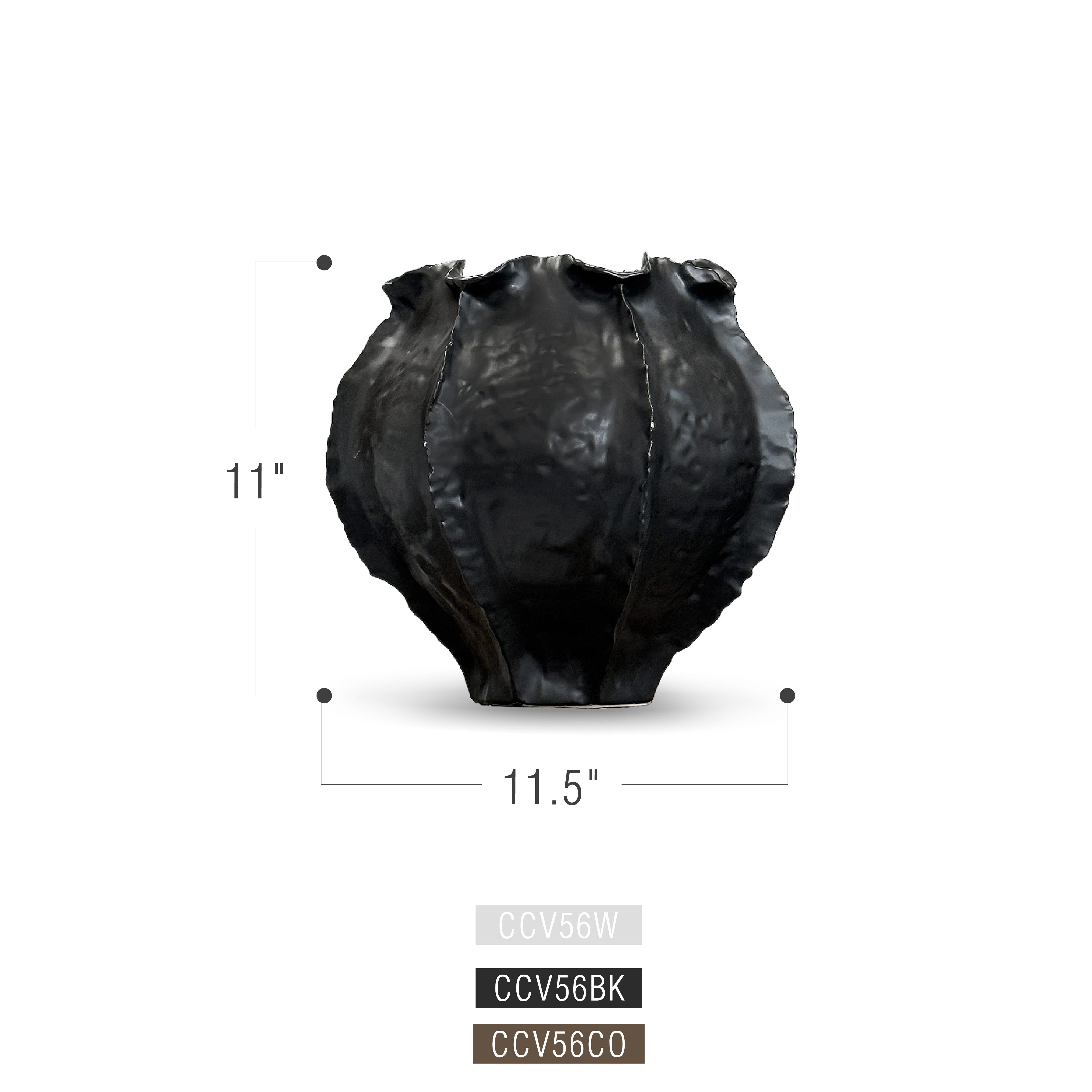 Galore Home Rooted Elegance vaso ceramica nero satinato