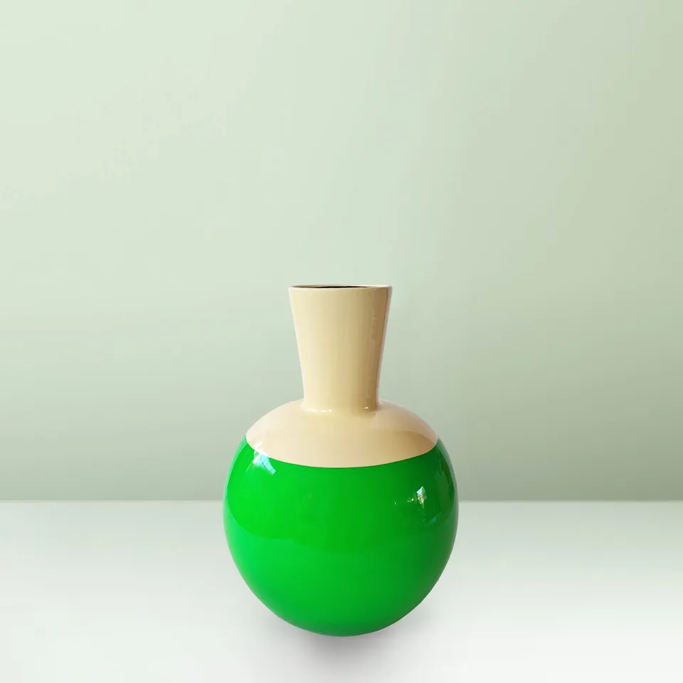 Ceramica Gatti 1928 Motor Valley Verde Fluo Grande vaso 38 cm