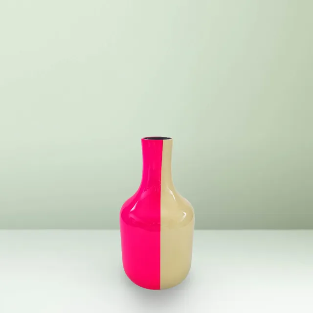 Ceramica Gatti 1928 Motor Valley MV10 vaso fluo rosa giallo