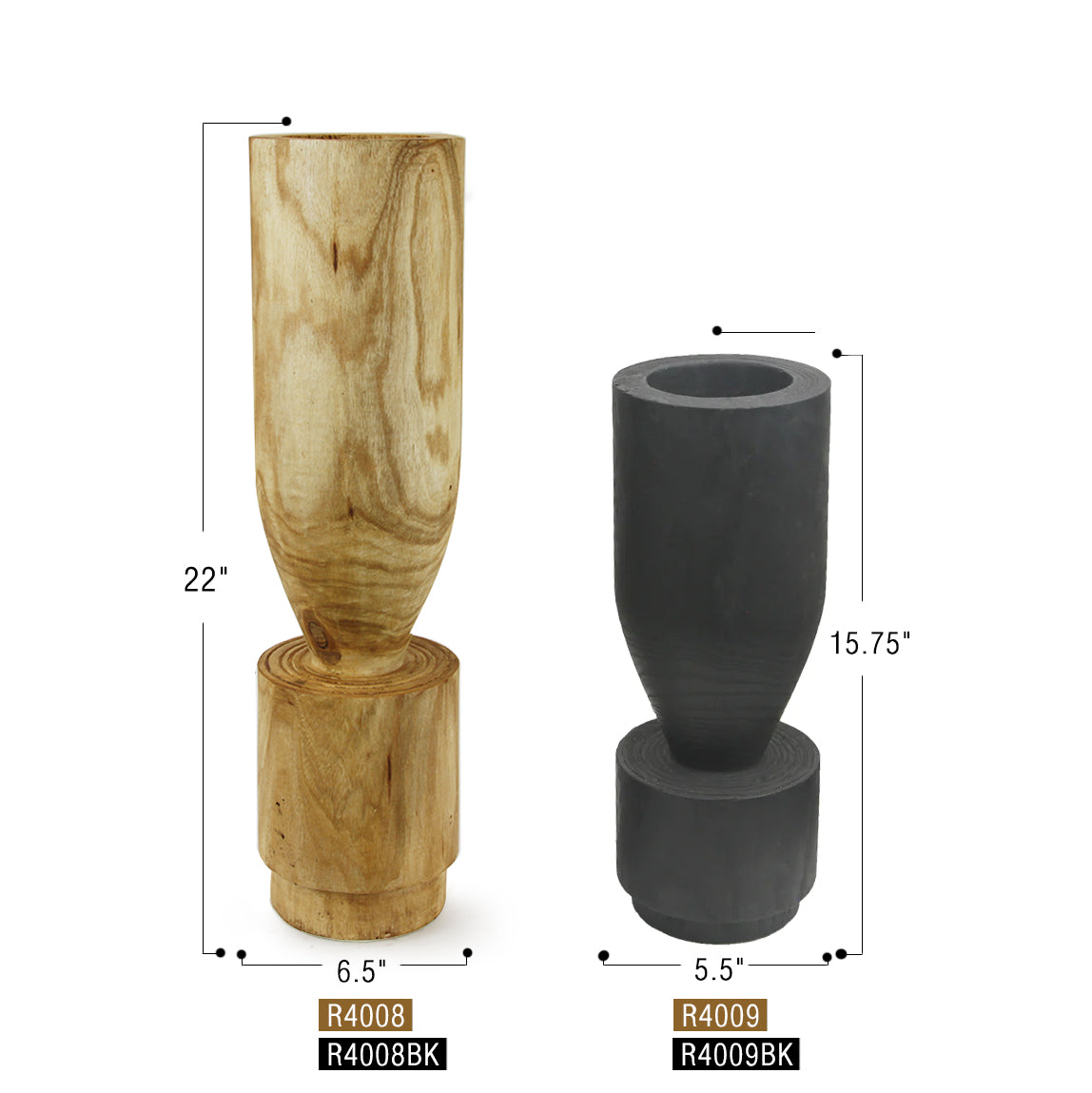 Galore Home Sculptural Wood vaso legno naturale
