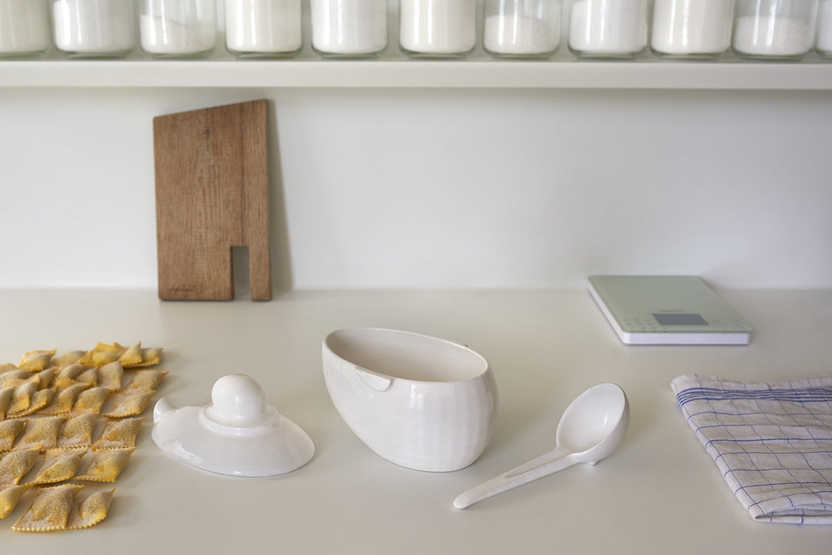 Cyrcus Design Nader zuppiera ceramica con mestolo papera