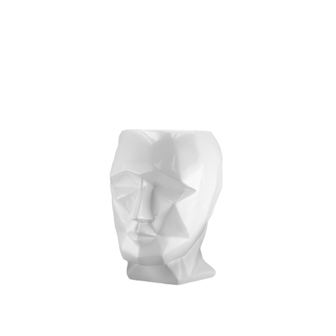 Galore Home Cubism Scultura Fioriera Piccola Bianca
