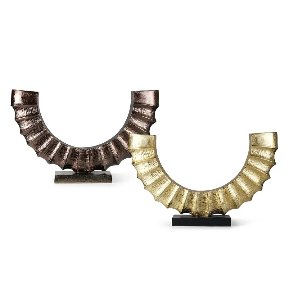 Galore Home Solstice Curve scultura da tavolo oro metallo