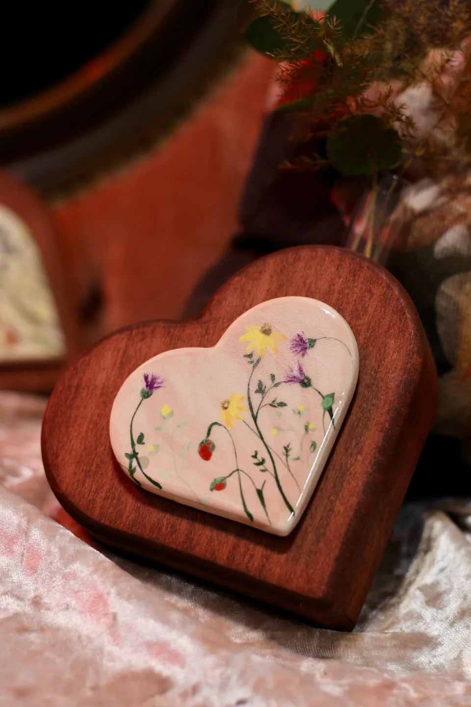 Il nido del picchio Cuoricino decorativo cuore rovere fiala